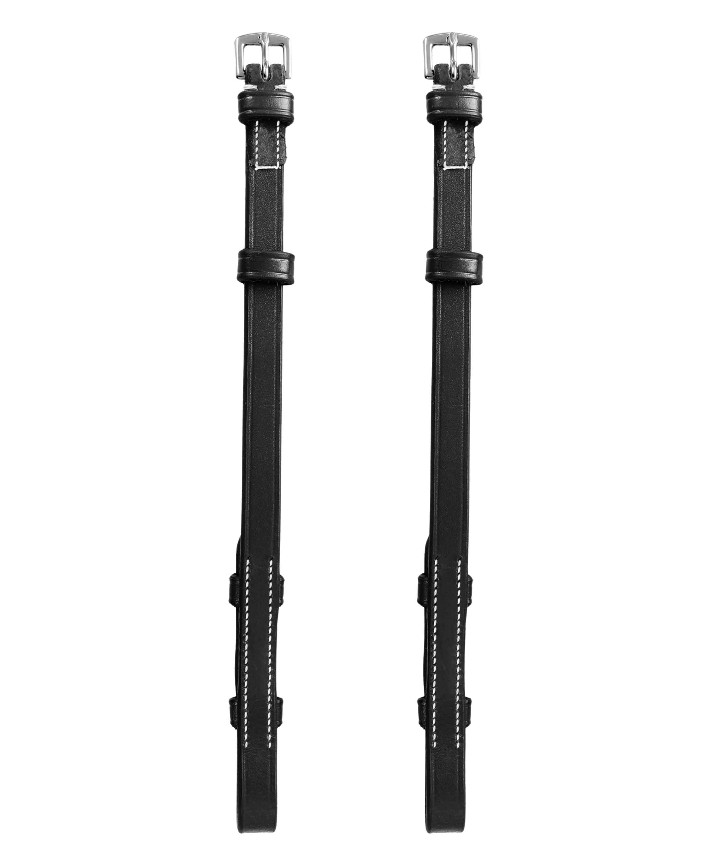 ExionPro Bridle Cheek Pieces With Hook Fastening - White Stitching - Image 2