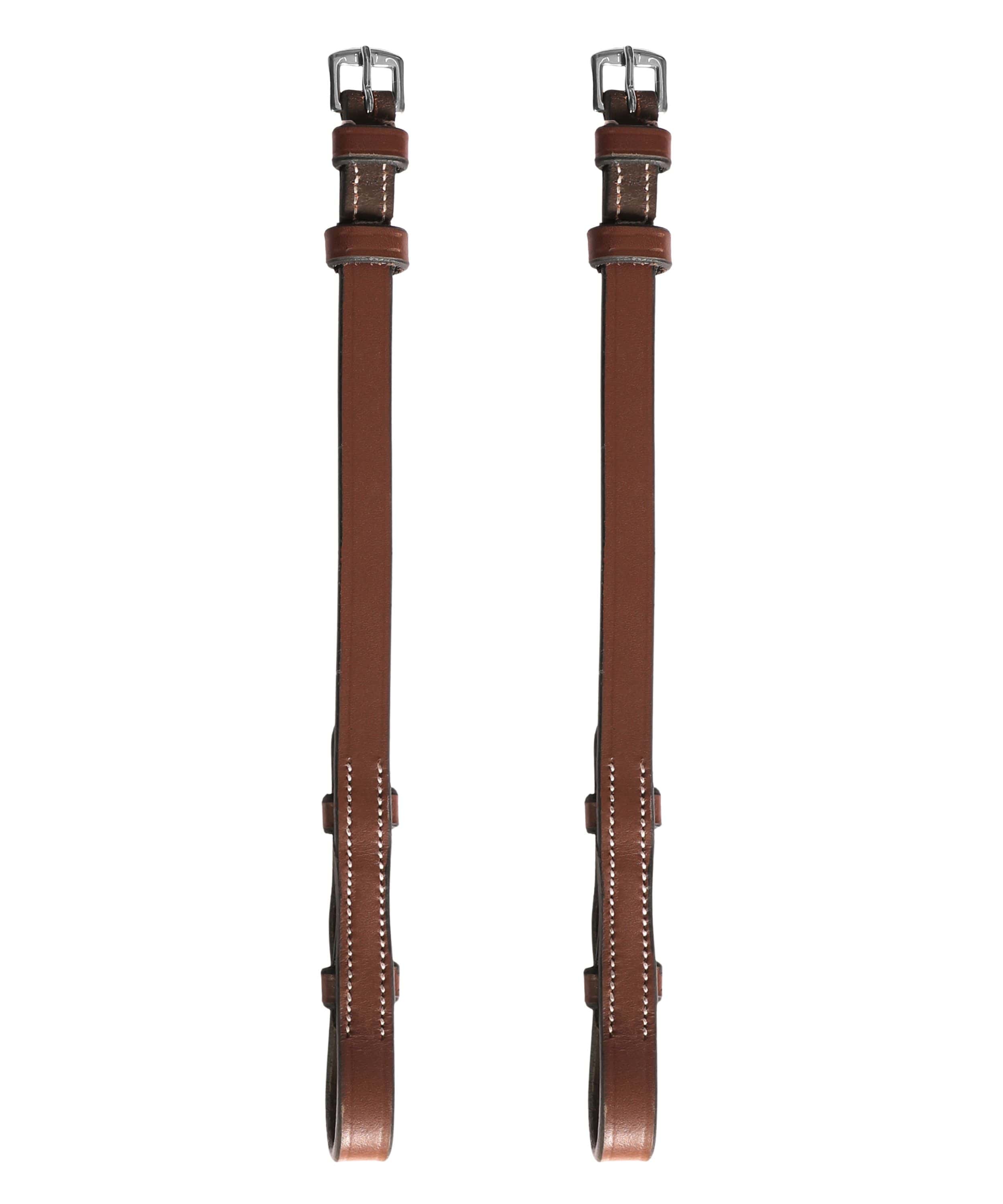 ExionPro Bridle Cheek Pieces With Hook Fastening - White Stitching - Image 3