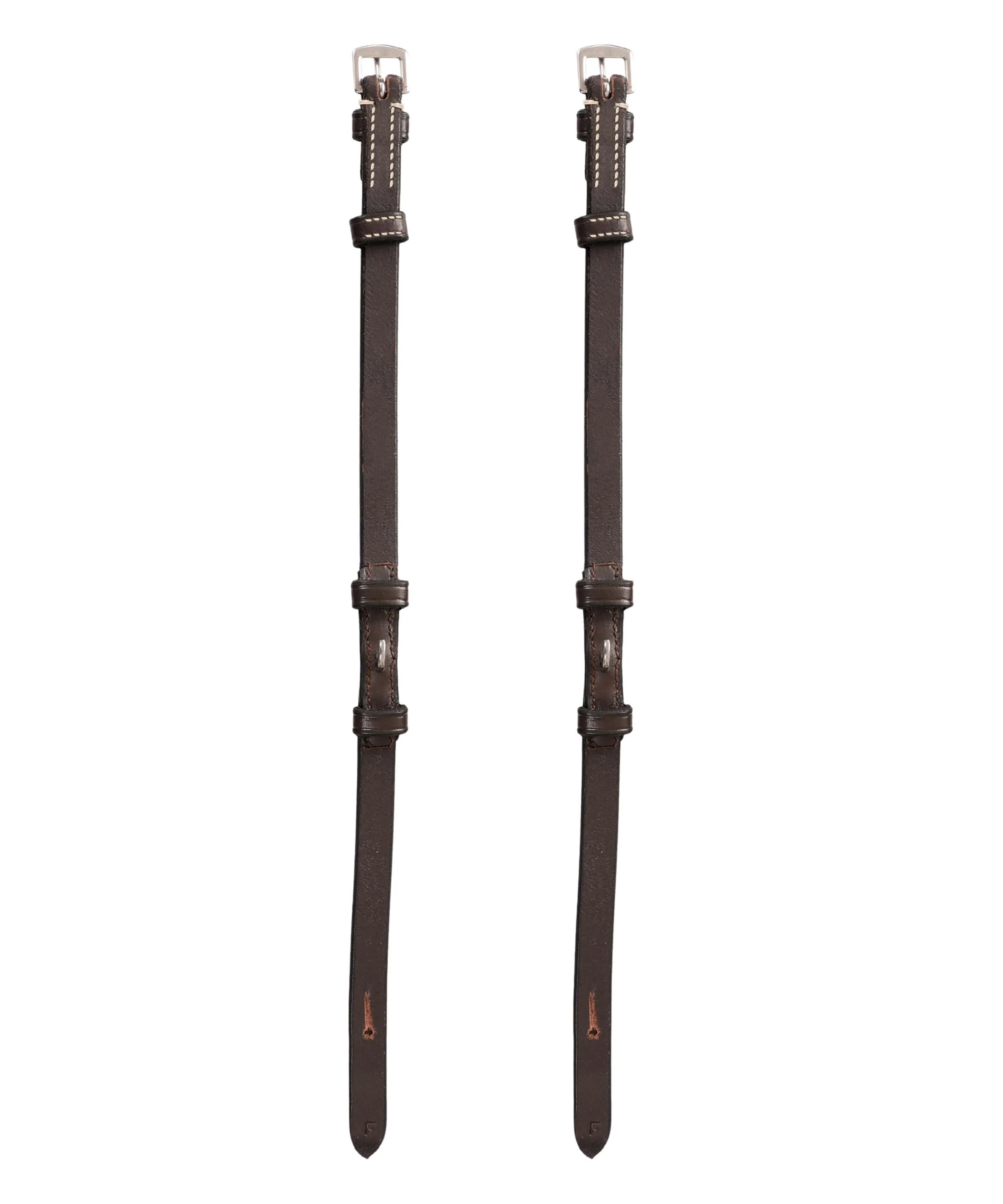 ExionPro Bridle Cheek Pieces With Hook Fastening - White Stitching - Image 8