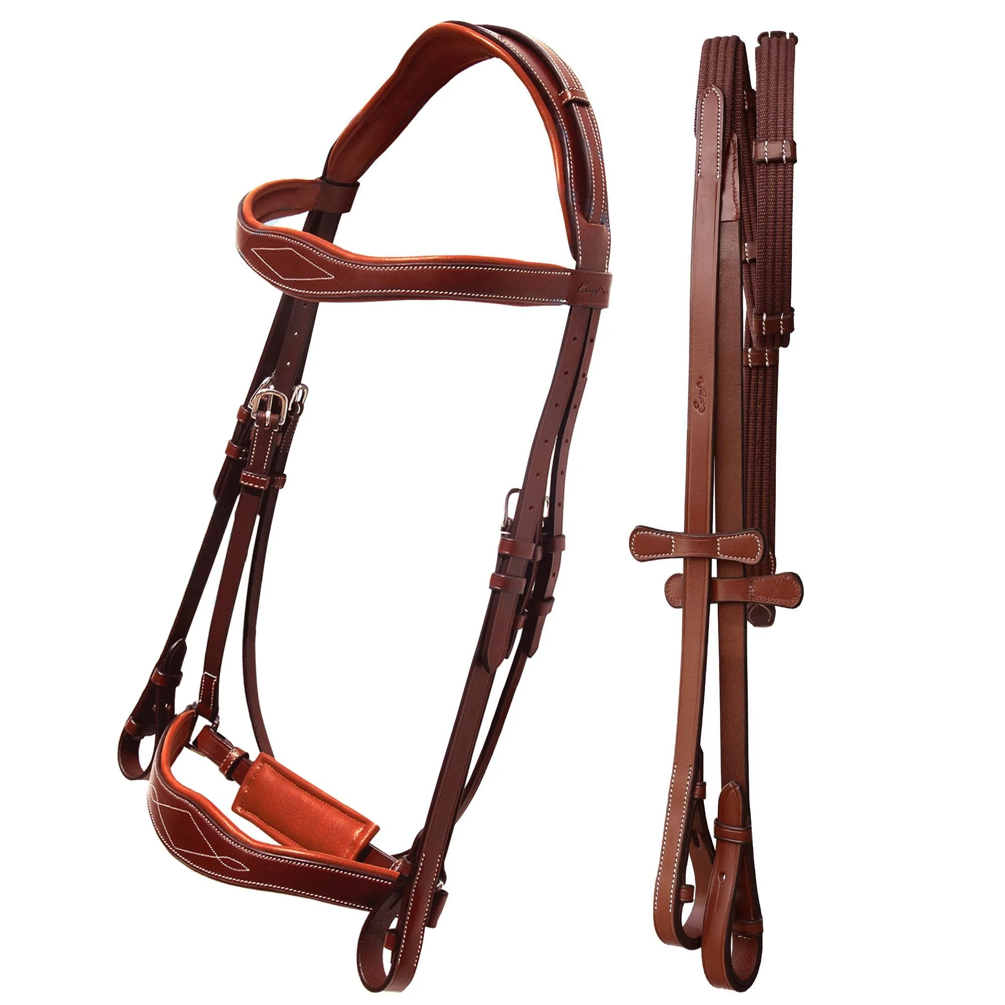 ExionPro Broad Wave Shape Designer Fancy Dressage Bridle & Web Reins - Image 4