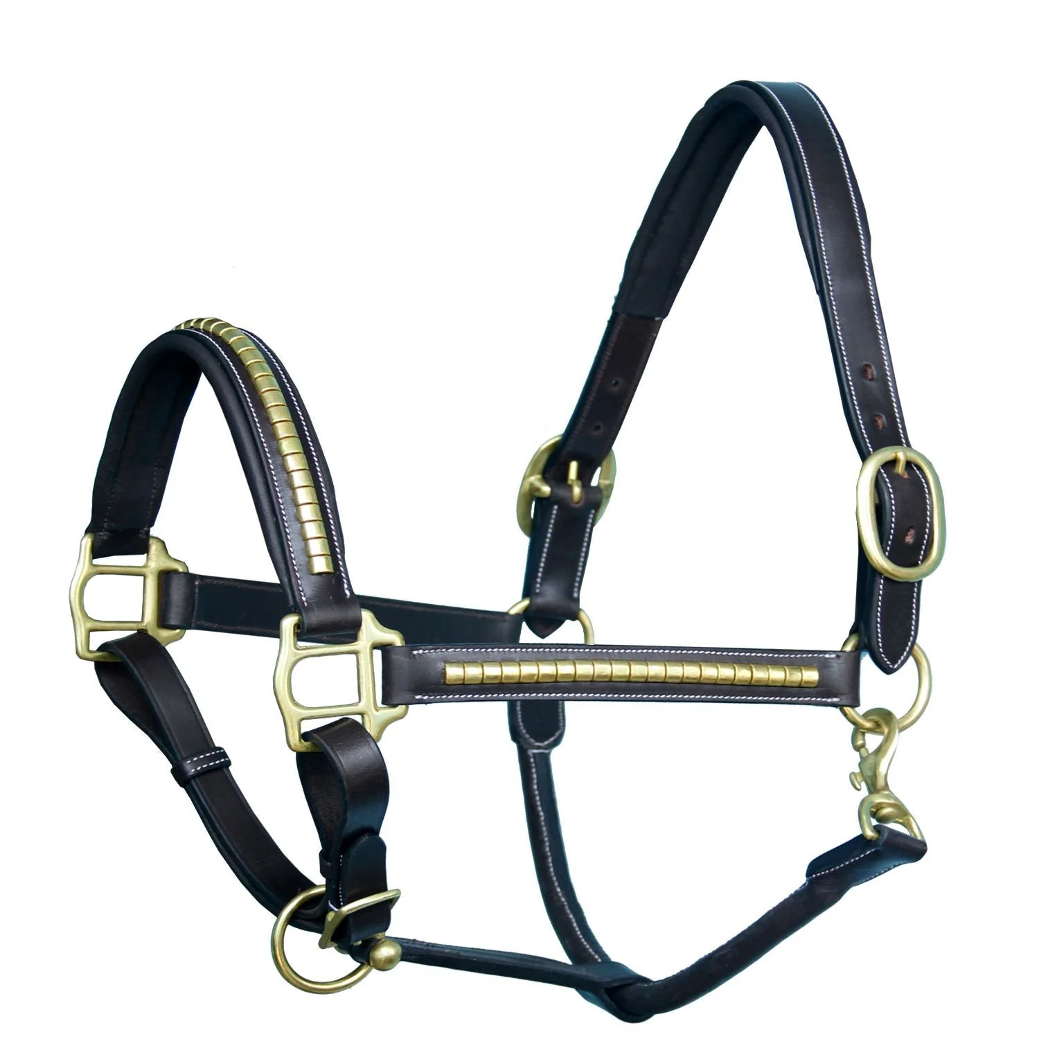 ExionPro Clincher Leather Halter - Brass Hardware - Image 2