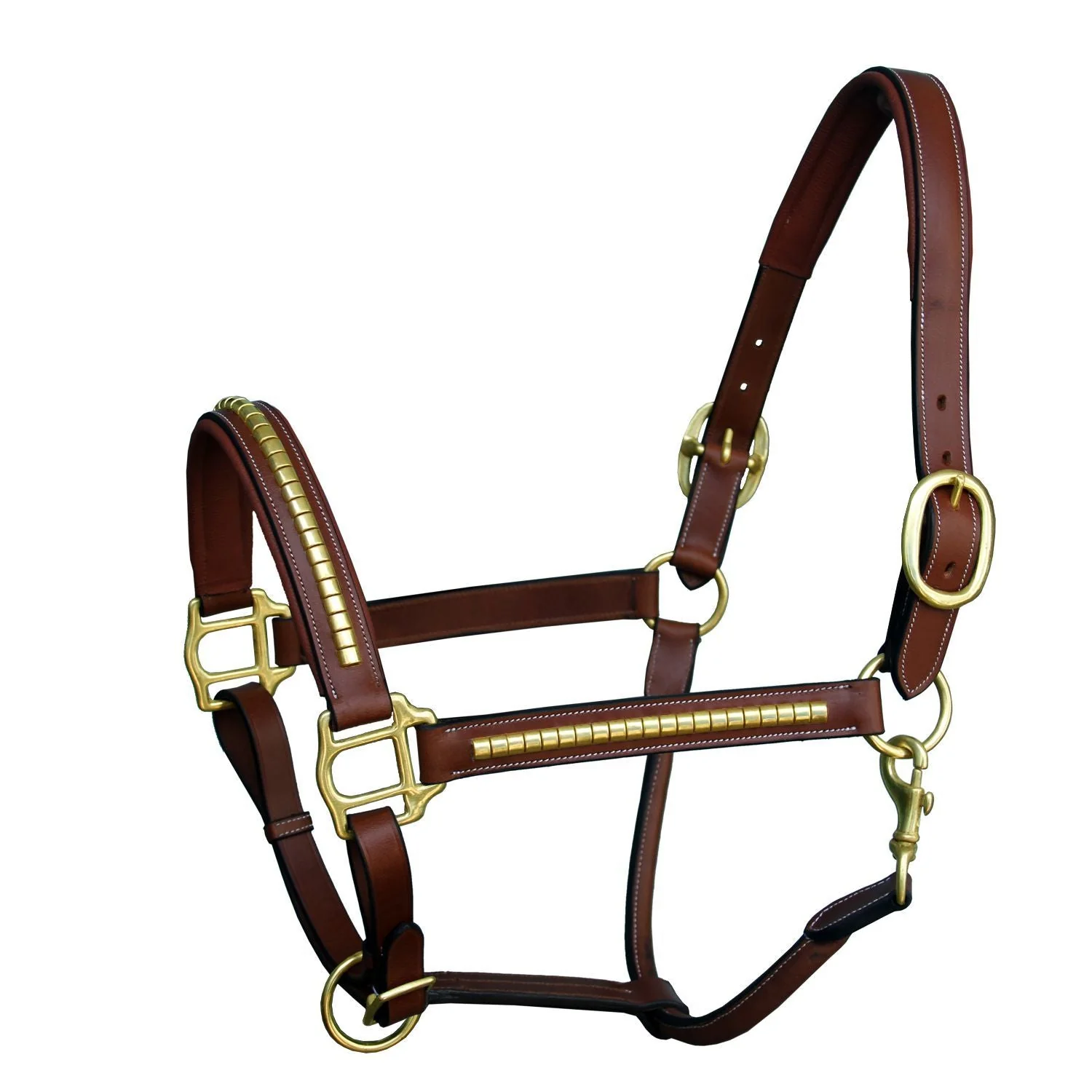 ExionPro Clincher Leather Halter - Brass Hardware - Image 3