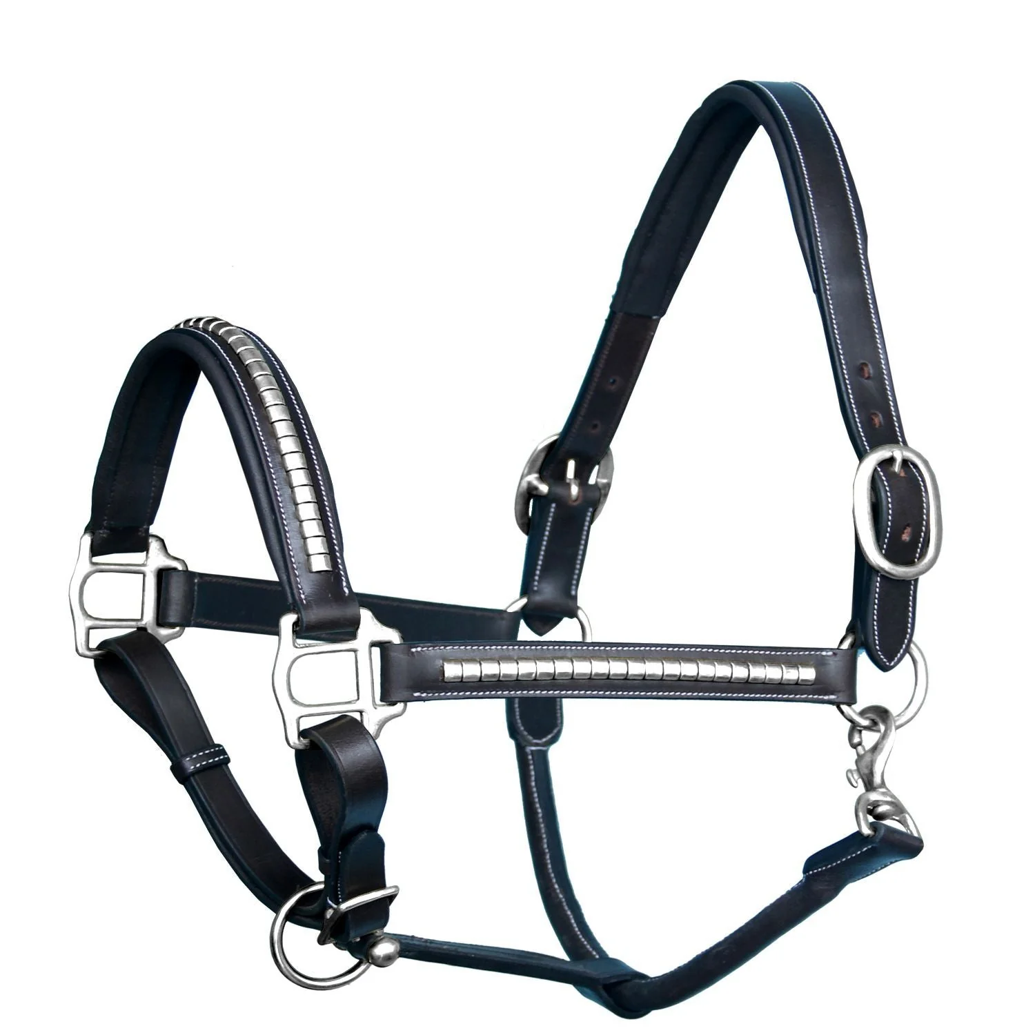 ExionPro Clincher Leather Halter - Brass Nickel Hardware - Image 2