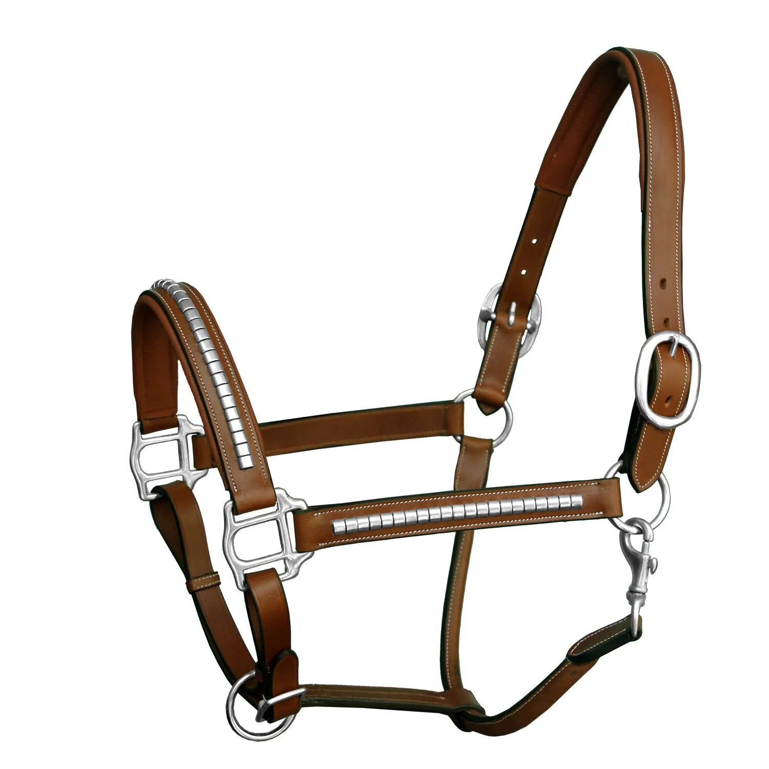 ExionPro Clincher Leather Halter - Brass Nickel Hardware - Image 4