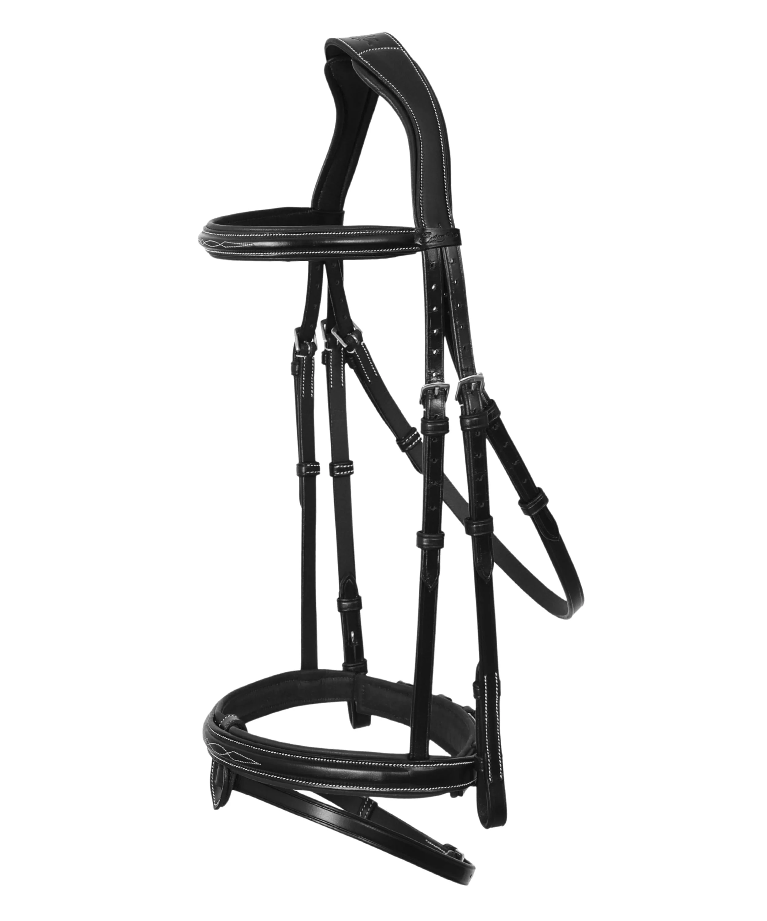 ExionPro Designer Stitched Mono Crown Piece Snaffle Bridle With Rubber Reins - Image 2