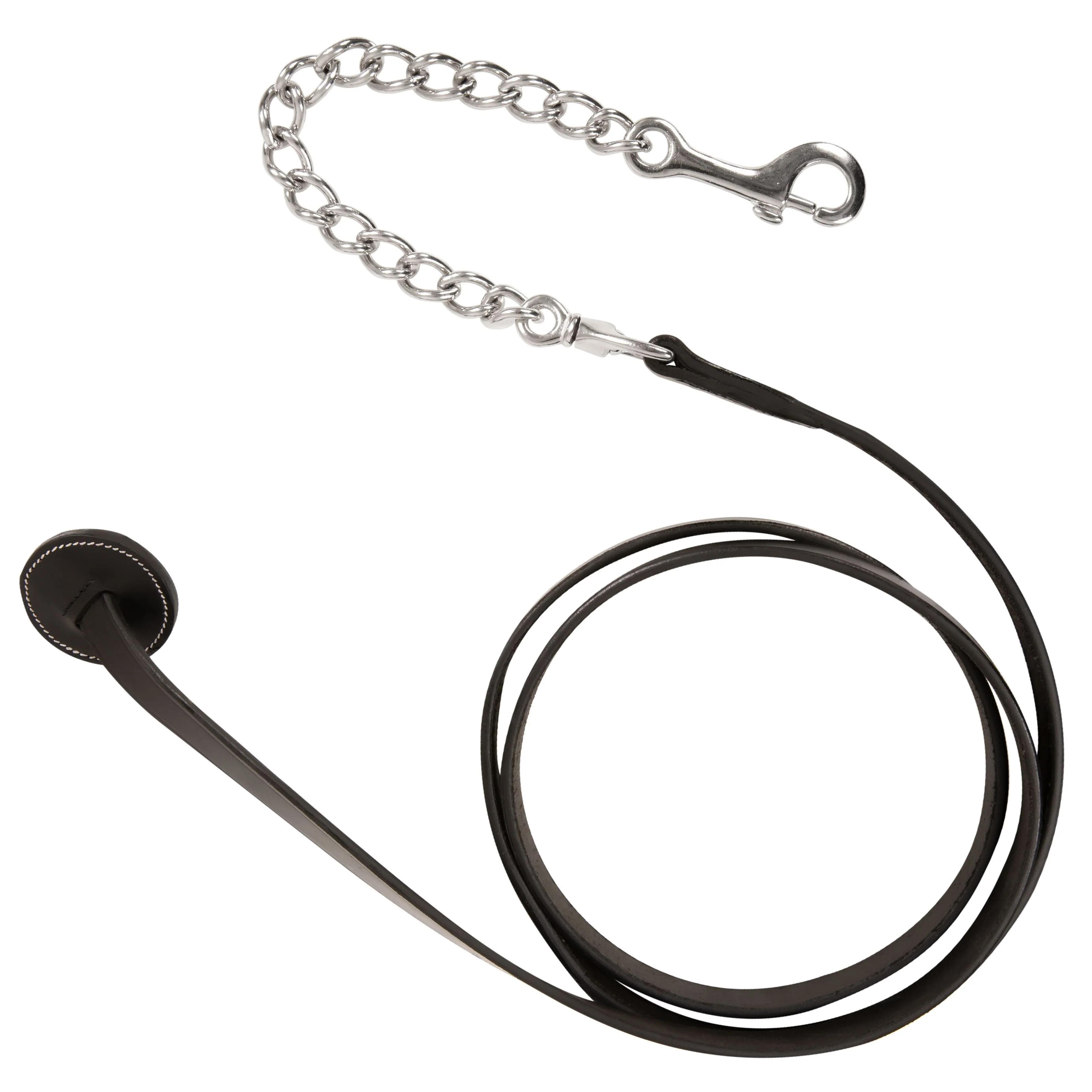 ExionPro Duo-Tone Leather Lead with Chain - Blue - Image 3