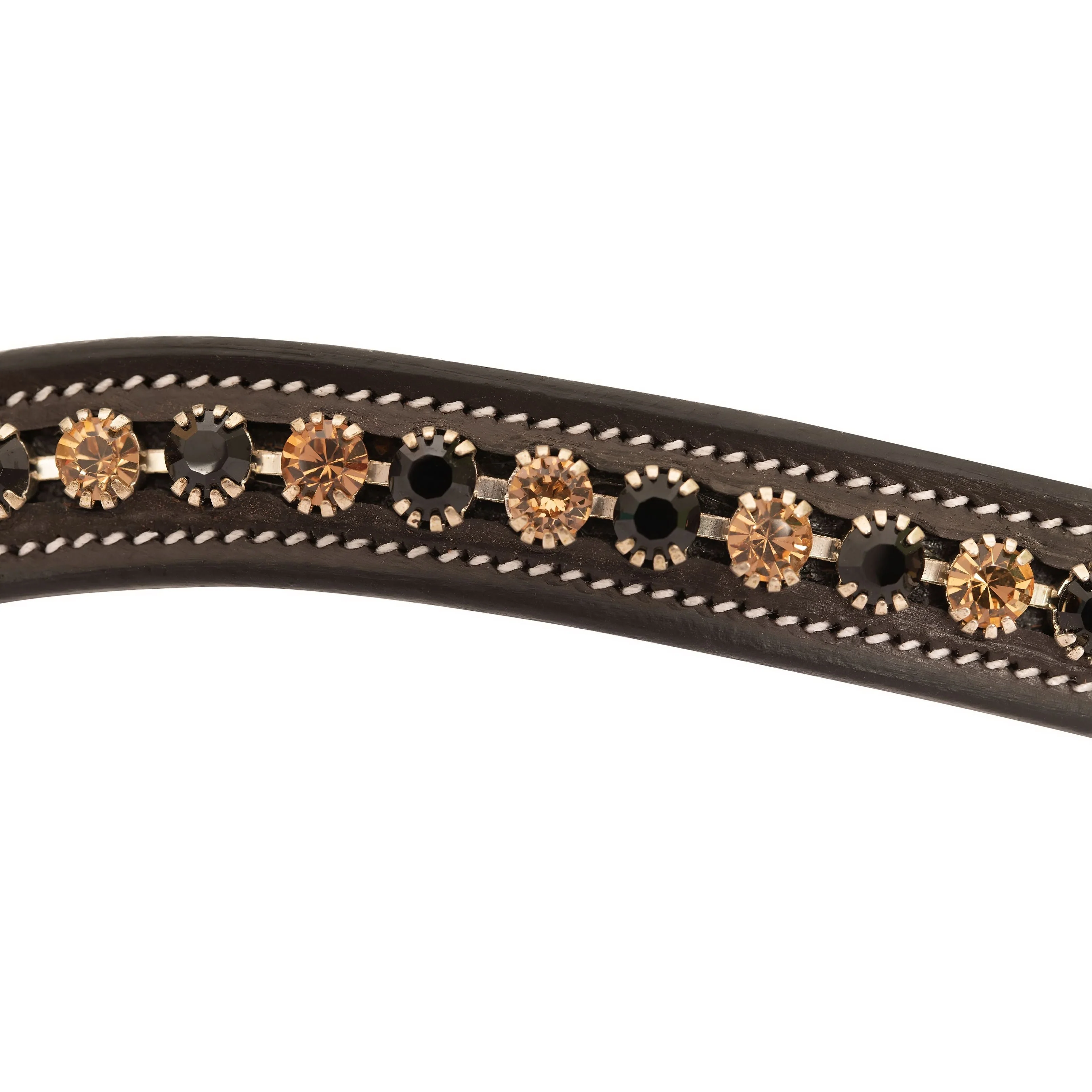 ExionPro Large Dual Coloured Glittering Black, Golden Crystal Browband - Image 2