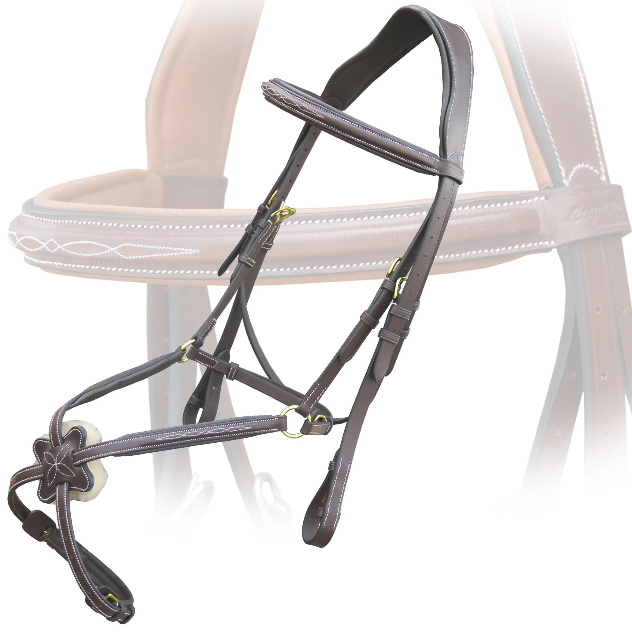 ExionPro Padded Ear Free Monocrown Crown Piece Figure 8 Bridle & Reins - Image 4