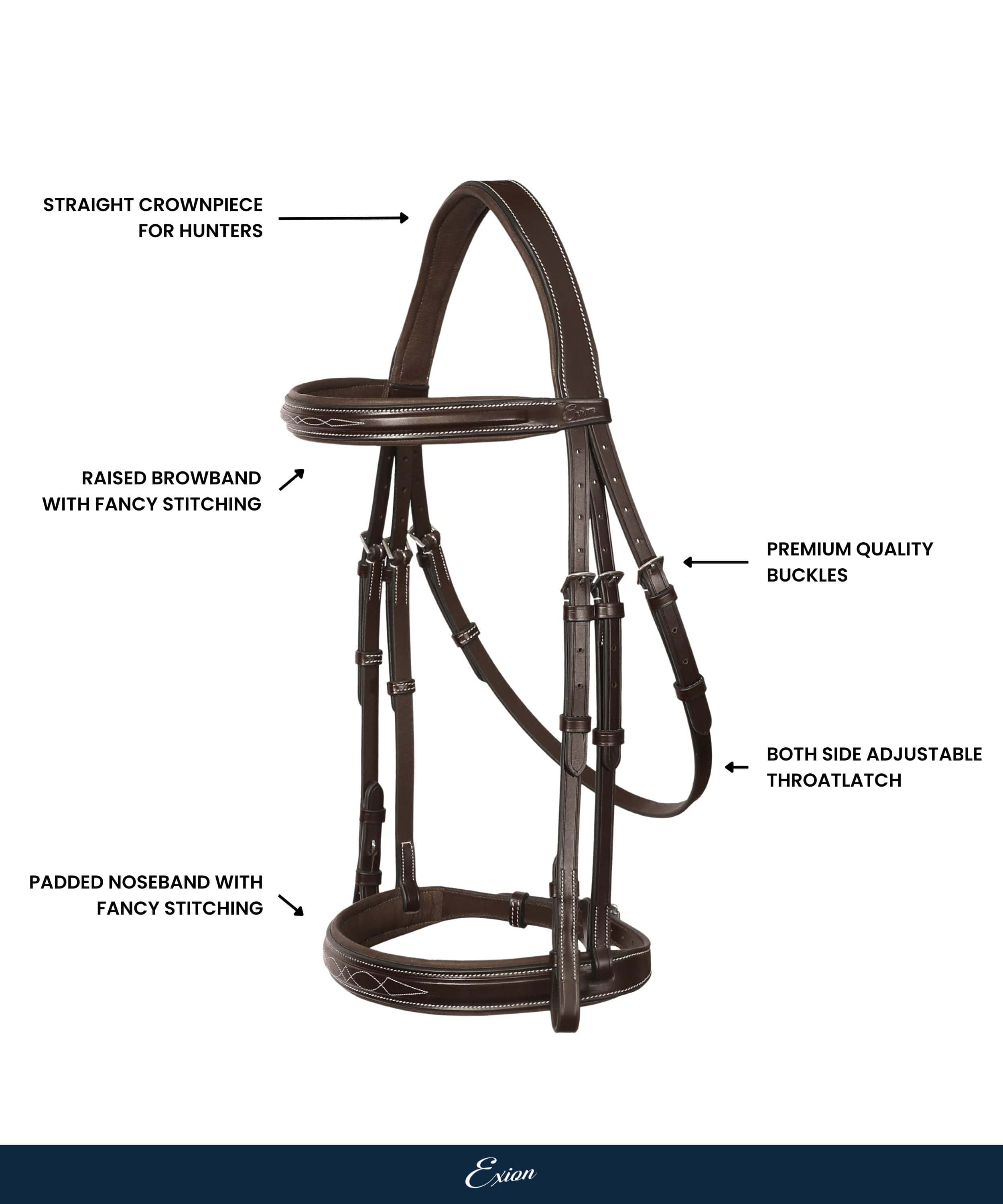 ExionPro Padded Hunter Bridle with Reins - Image 4