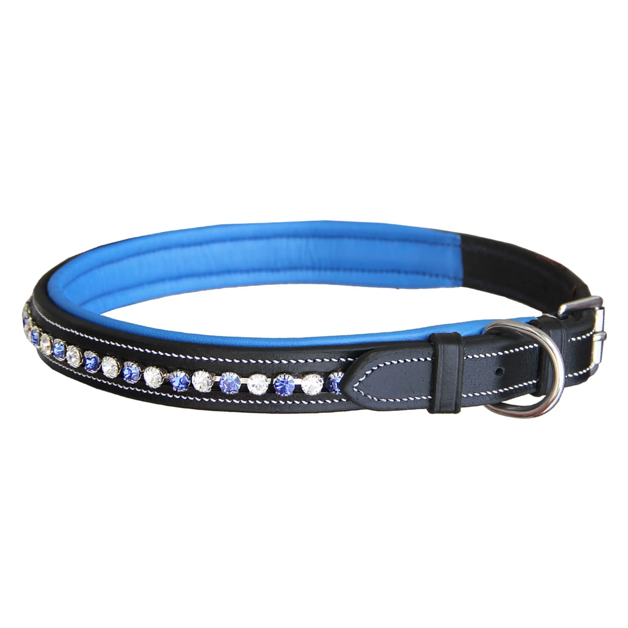 ExionPro White & Blue Bling Dog Collar - Image 3