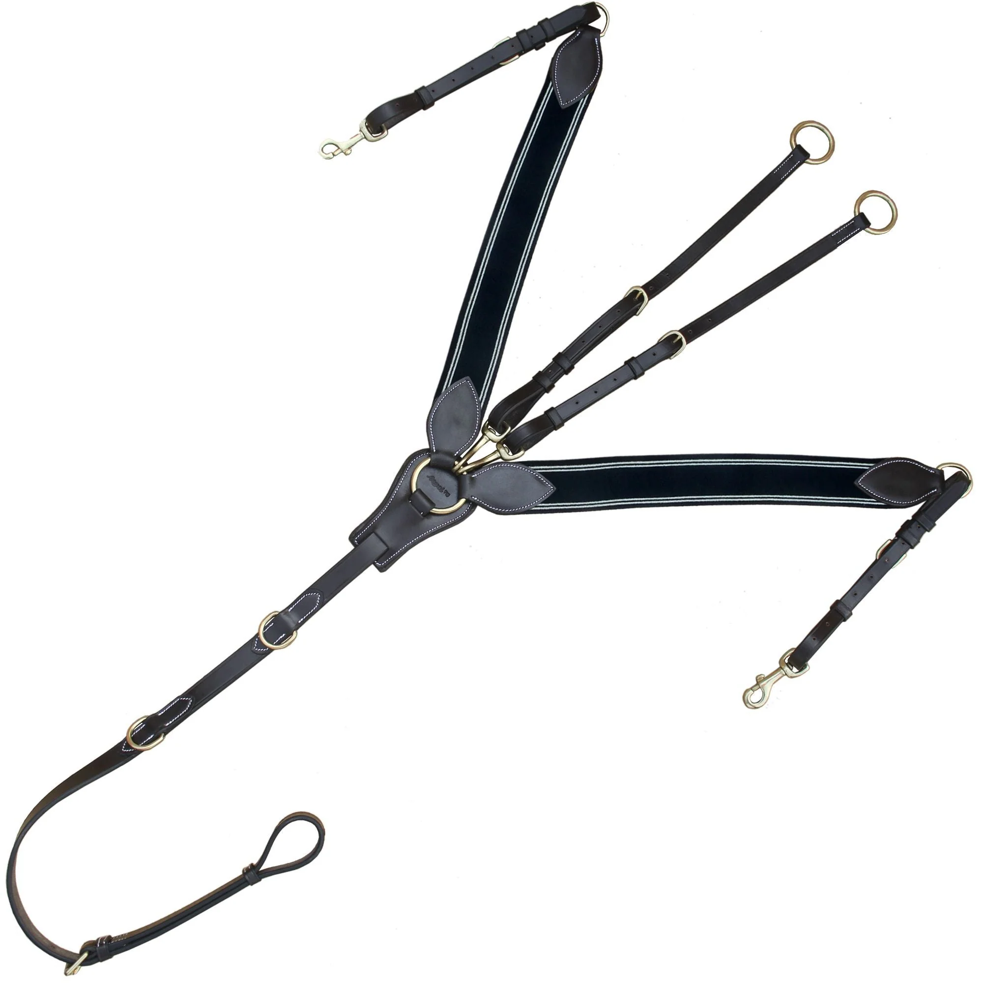 ExionPro Wide Elastic 3 Point Breastplate - Navy Blue Elastic with White Lines - Image 5