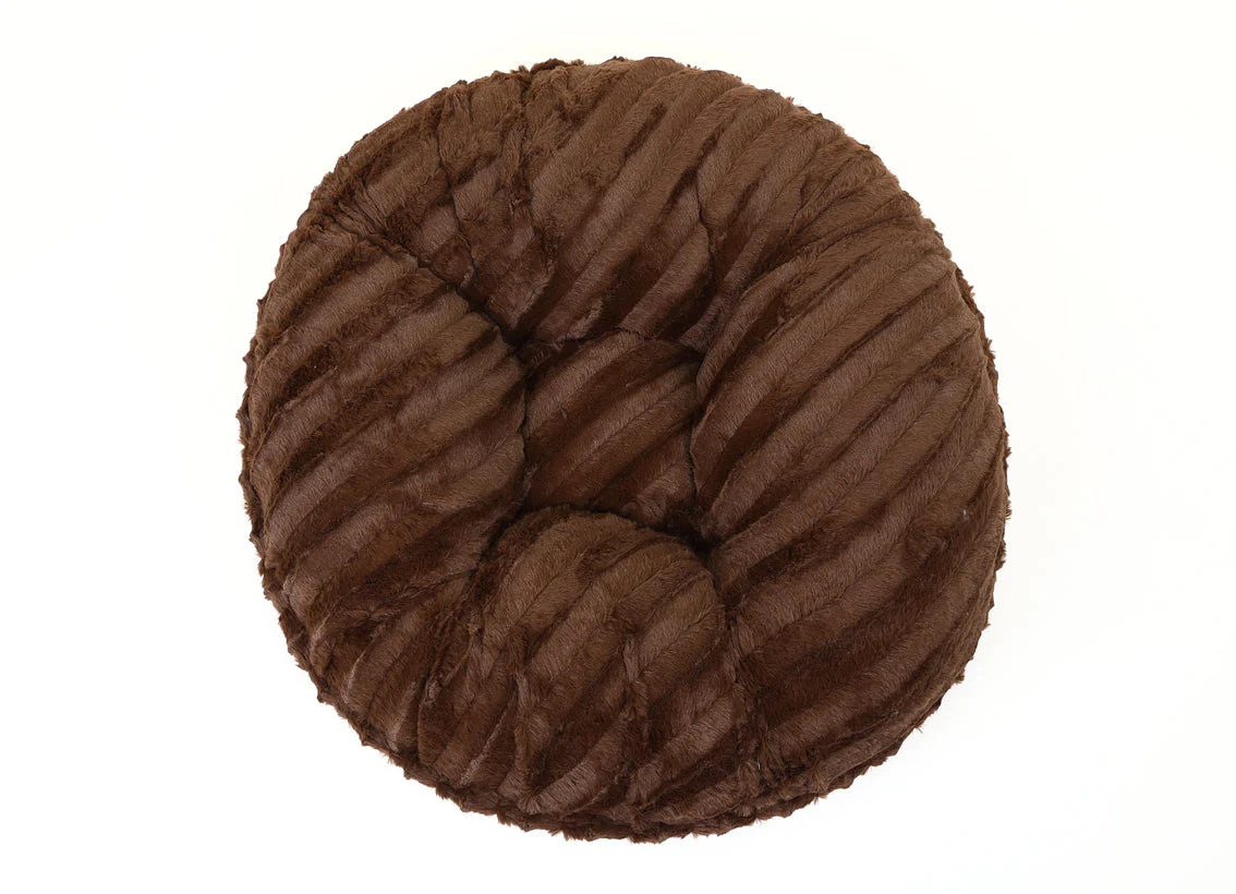 Exotic Fur Brown/Gold & Chocolate Mink Bagel Bed - Image 4
