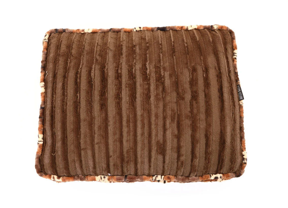 Exotic Fur Brown/Gold with Brown Mink Rectangle Bed - Image 3