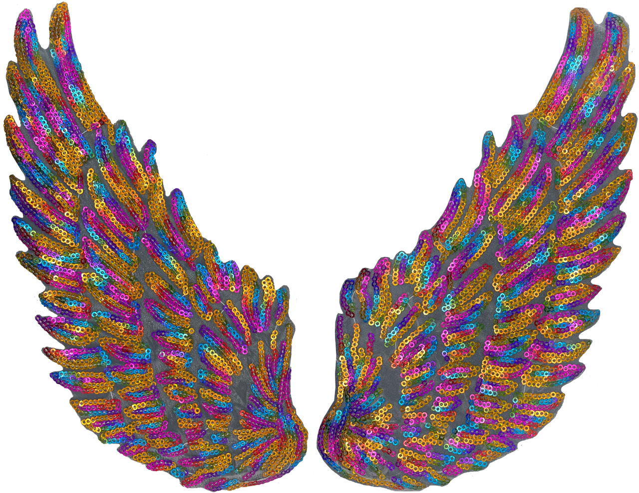 Extra Large Multicolor Sequin Wings  - Patch