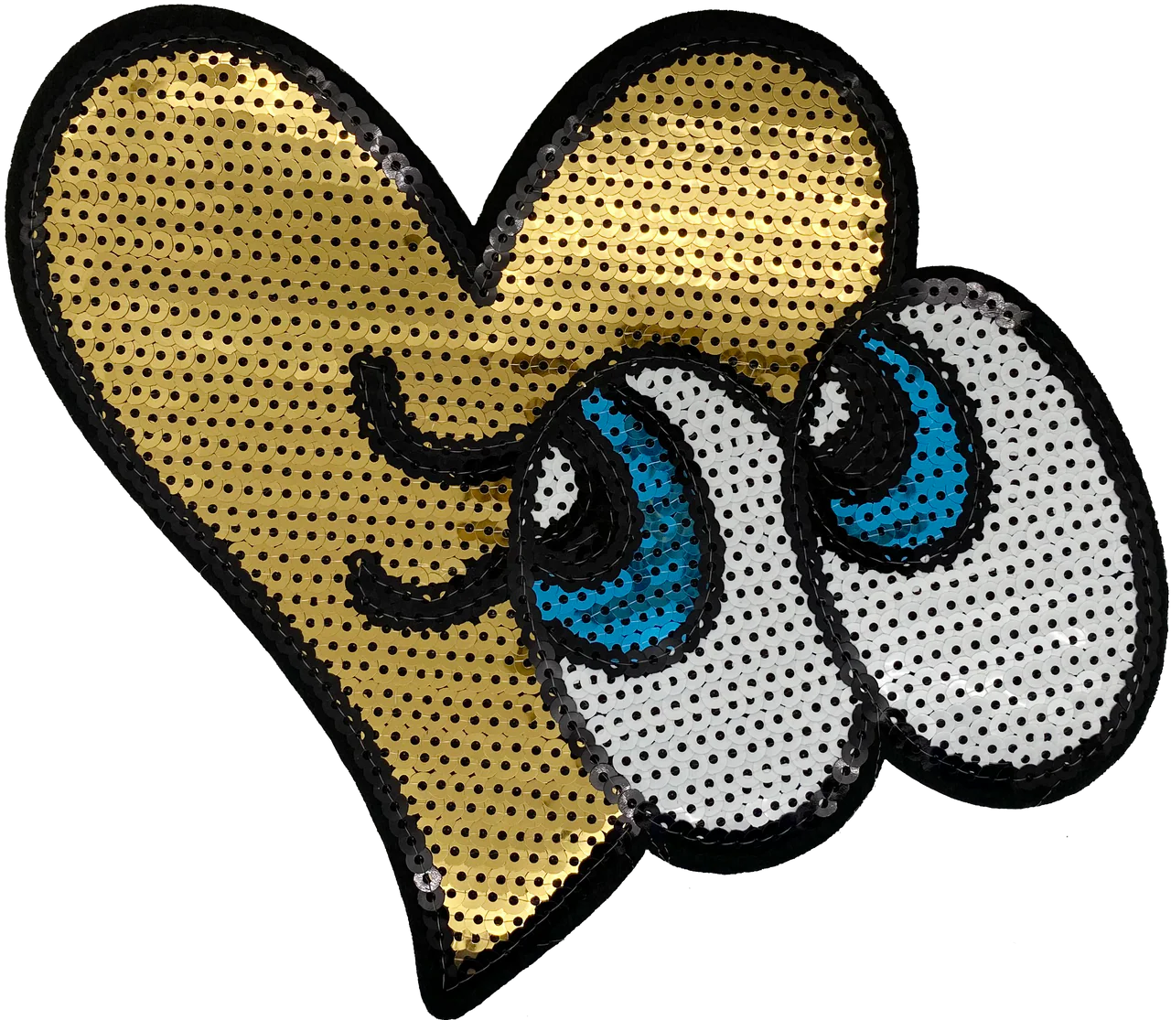 Extra Large Sequin Eyes & Heart- Patch