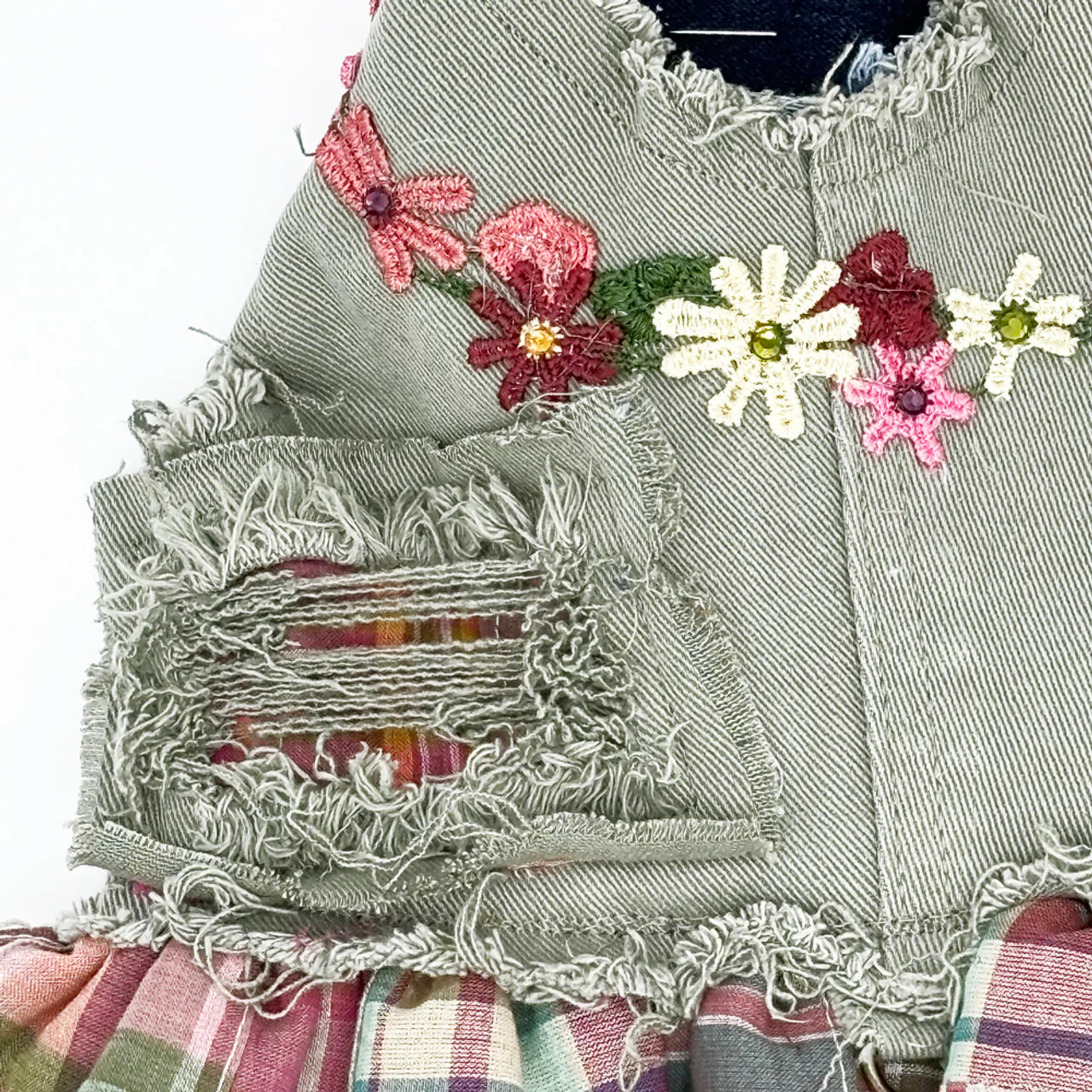 Fall Madras Plaid Dog Harness Dress – Designer Eco-Friendly Dog Clothing - Image 4