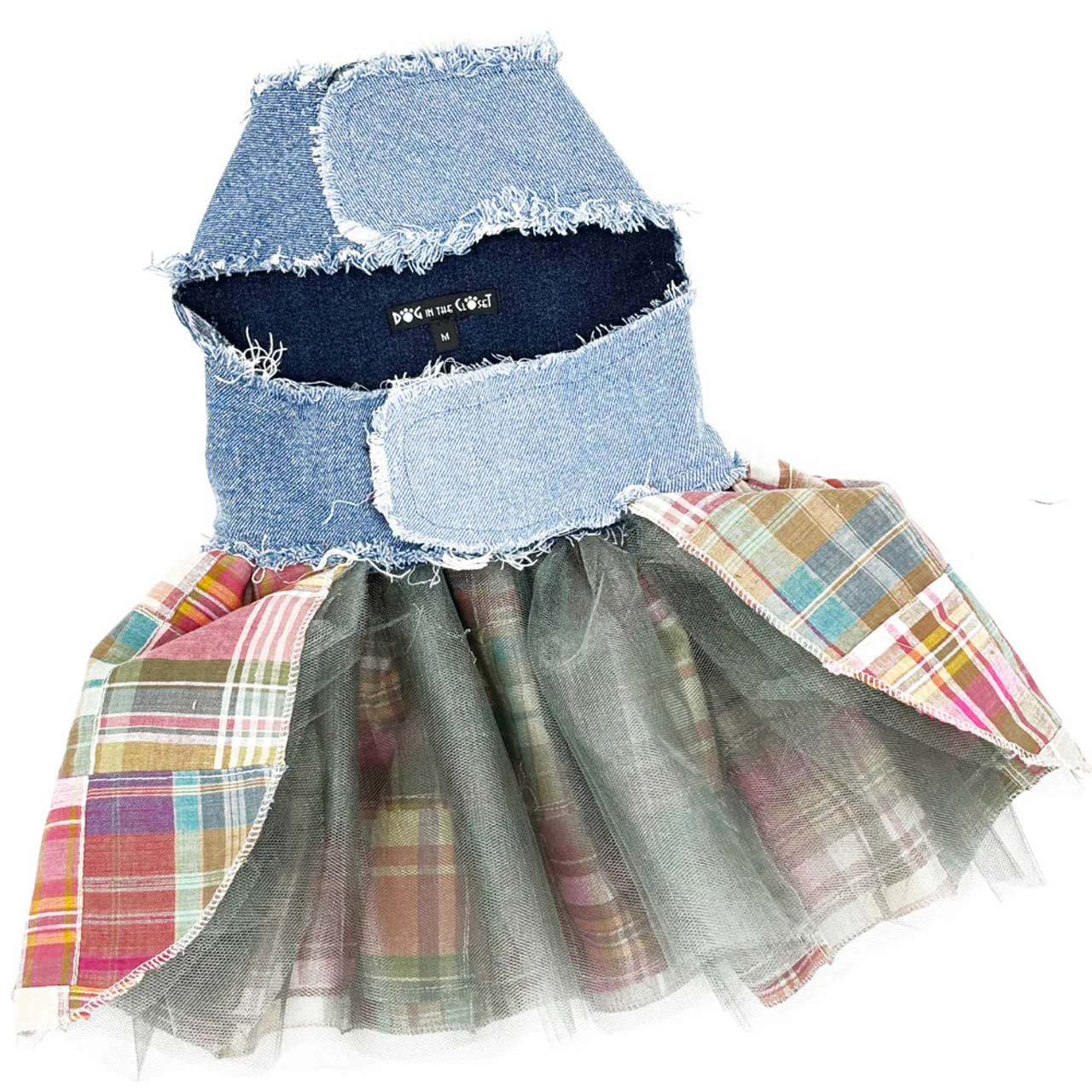 Fall Madras Plaid Dog Harness Dress – Designer Eco-Friendly Dog Clothing - Image 7
