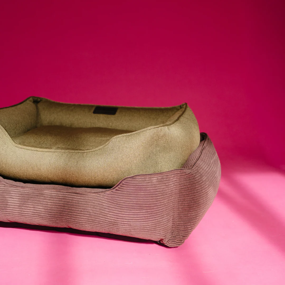 Fancy Corduroy Sleeper Dog Bed Brown - Image 3