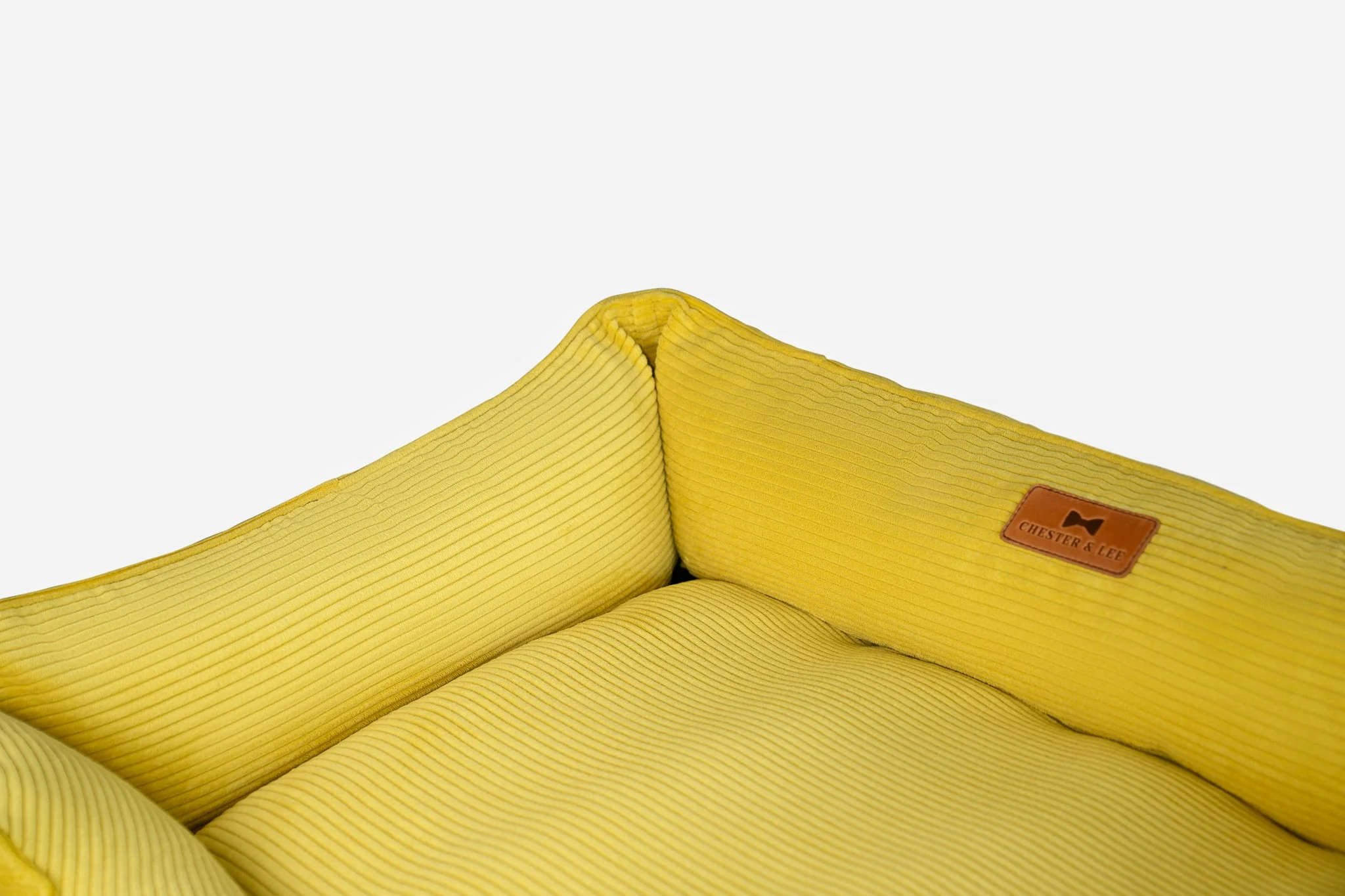 Fancy Corduroy Sleeper Dog Bed Sunny Yellow - Image 7