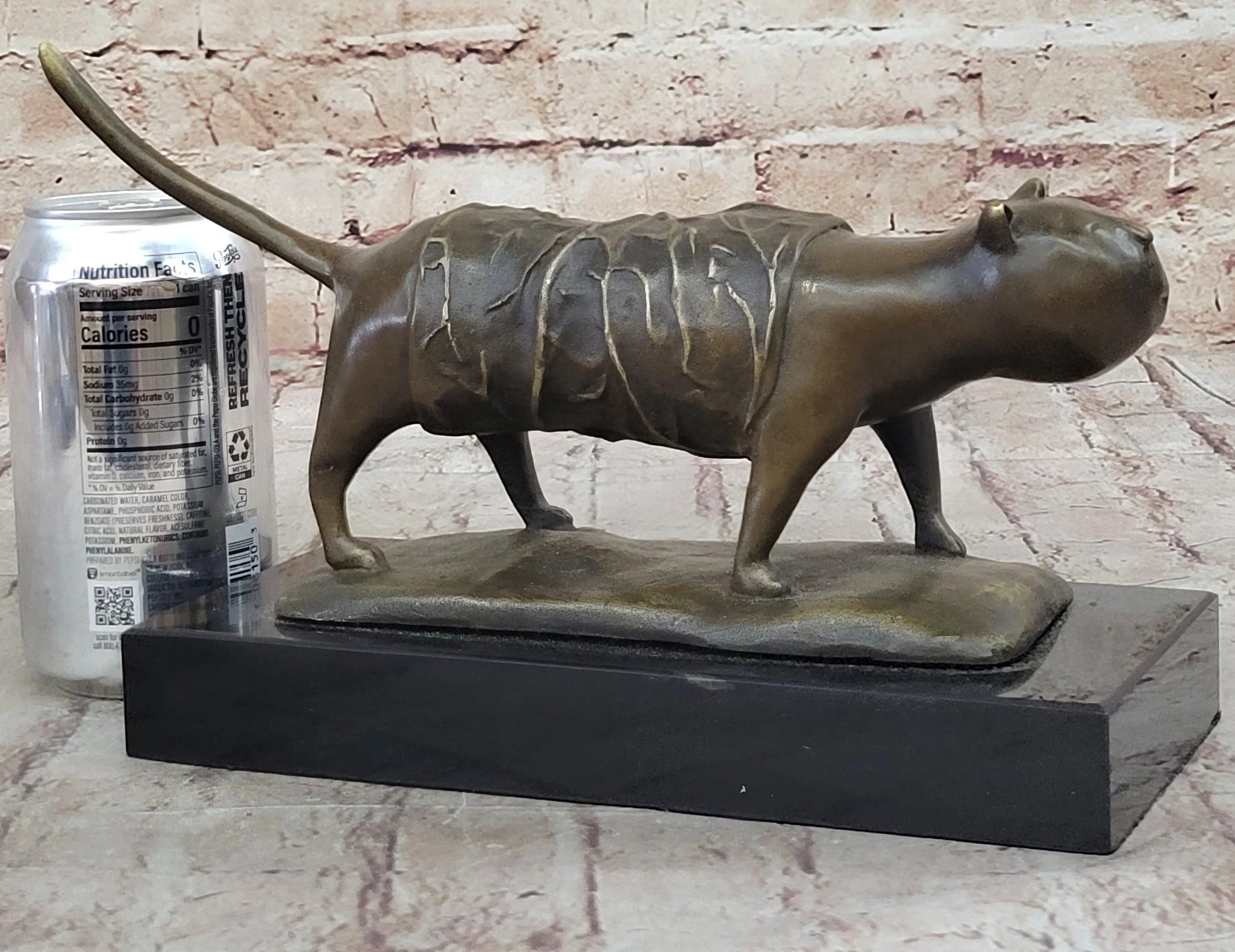 Fernando Botero Skinny Cat Bronze Abstract Modern Art Sculpture Statue Decor 7" x 11" - Image 2
