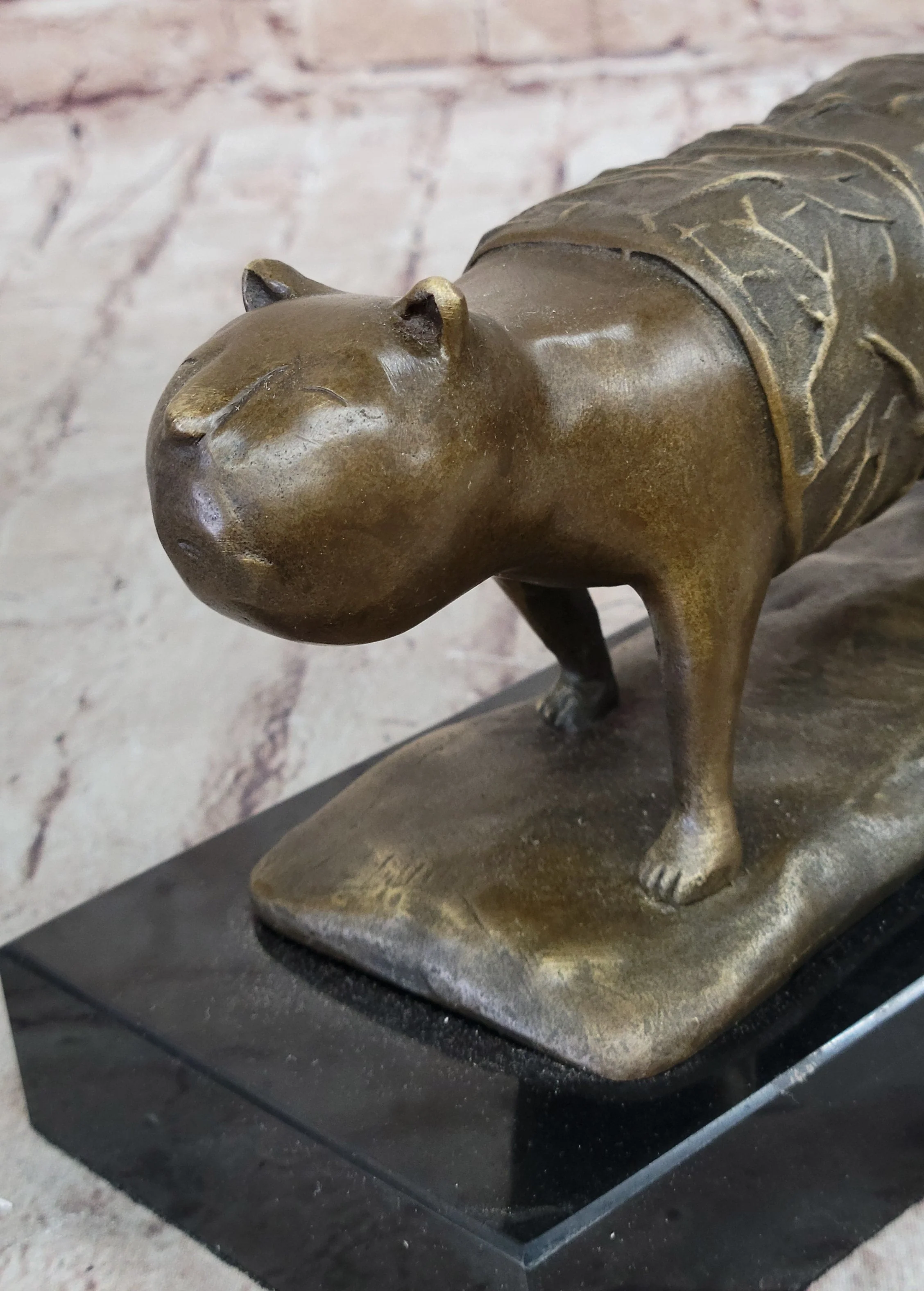 Fernando Botero Skinny Cat Bronze Abstract Modern Art Sculpture Statue Decor 7" x 11" - Image 5
