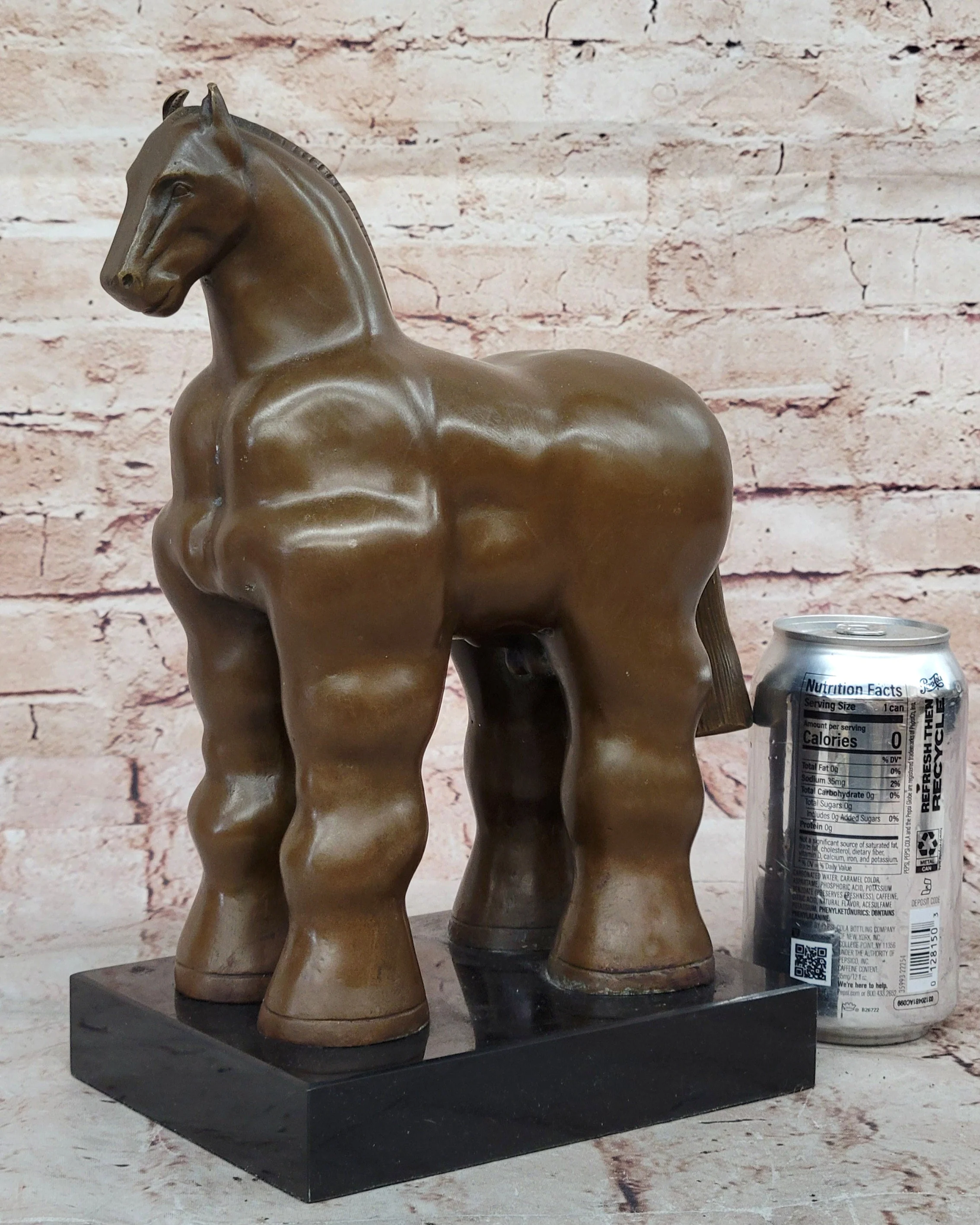 Fernando Botero Trojan Horse Abstract Bronze Statue Sculpture on Marble Base - Image 2