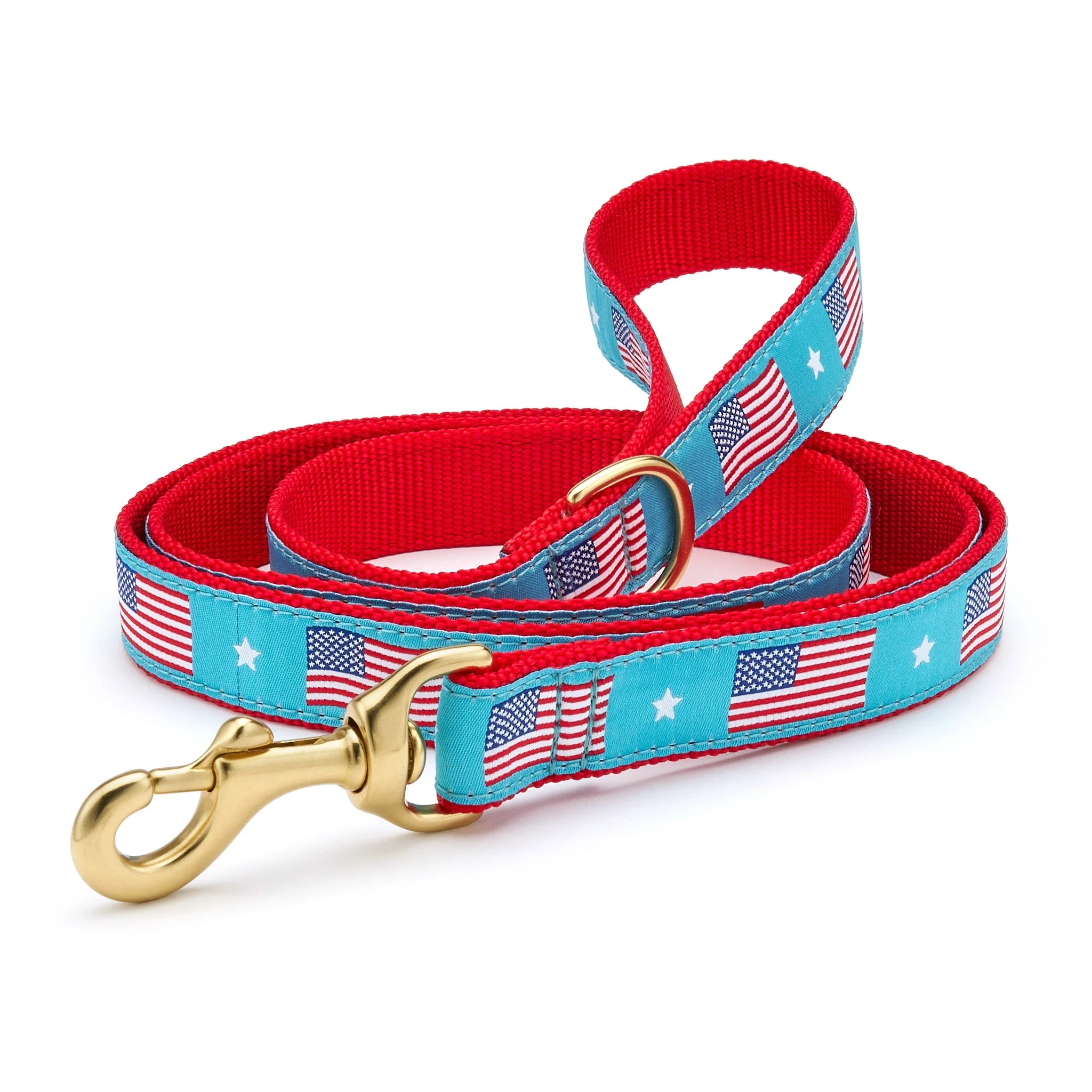 Up Country Flag Day Cast Brass Dog Leash