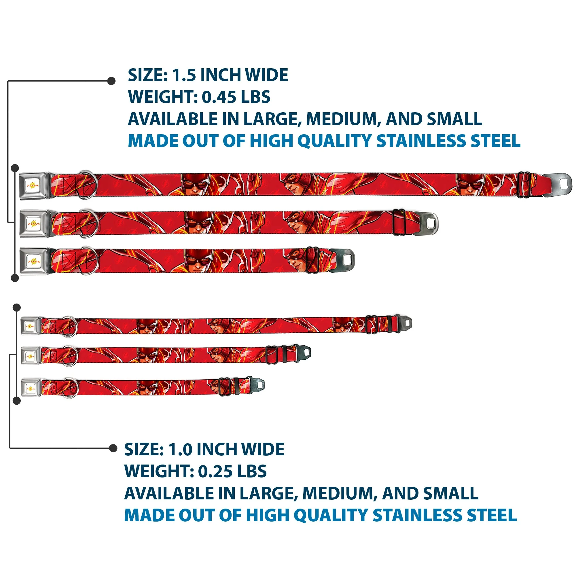 Flash 2023 Title Logo Full Color White/Yellow/Red Seatbelt Buckle Collar - The Flash 2023 2-Poses Close-Up Reds - Image 3