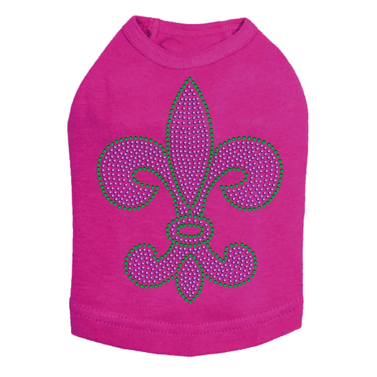Fleur de Lis Purple & Green - Dog Tank - Image 10