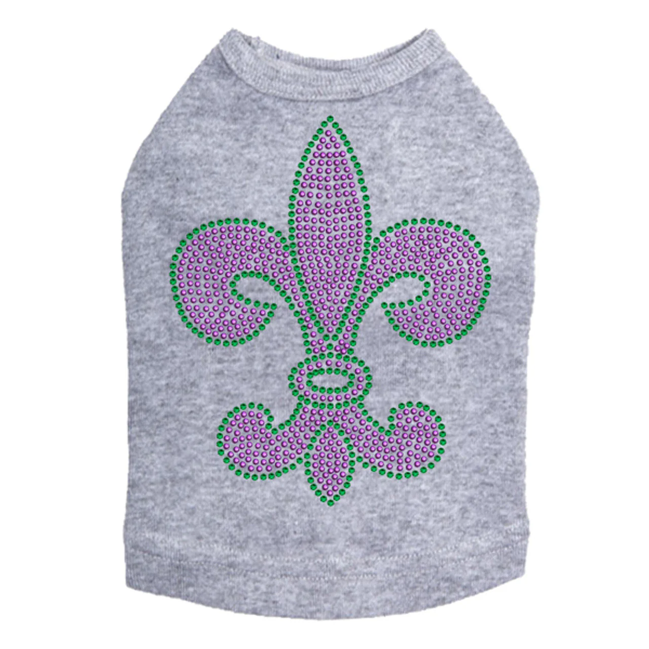 Fleur de Lis Purple & Green - Dog Tank - Image 11