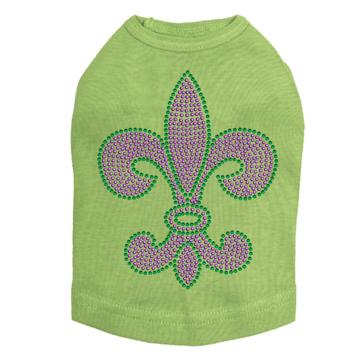 Fleur de Lis Purple & Green - Dog Tank - Image 14