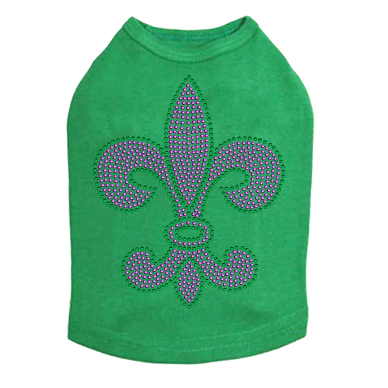 Fleur de Lis Purple & Green - Dog Tank - Image 15