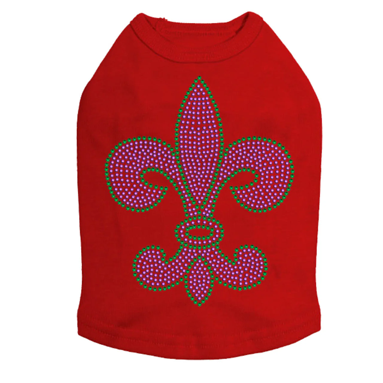 Fleur de Lis Purple & Green - Dog Tank - Image 2