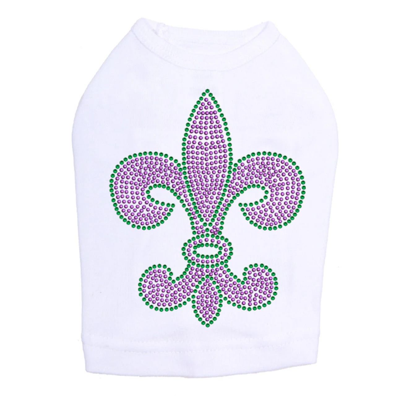 Fleur de Lis Purple & Green - Dog Tank - Image 3