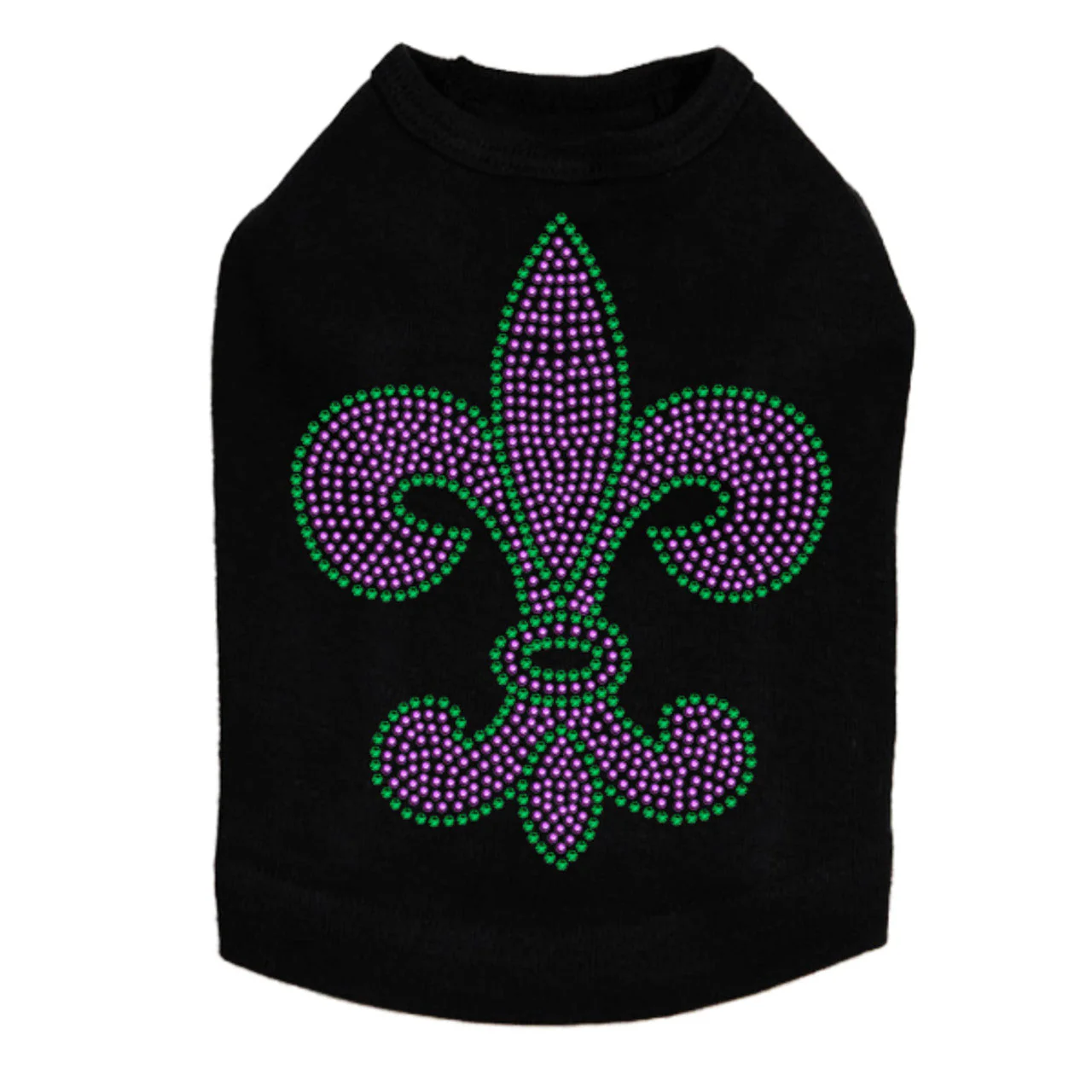 Fleur de Lis Purple & Green - Dog Tank - Image 4