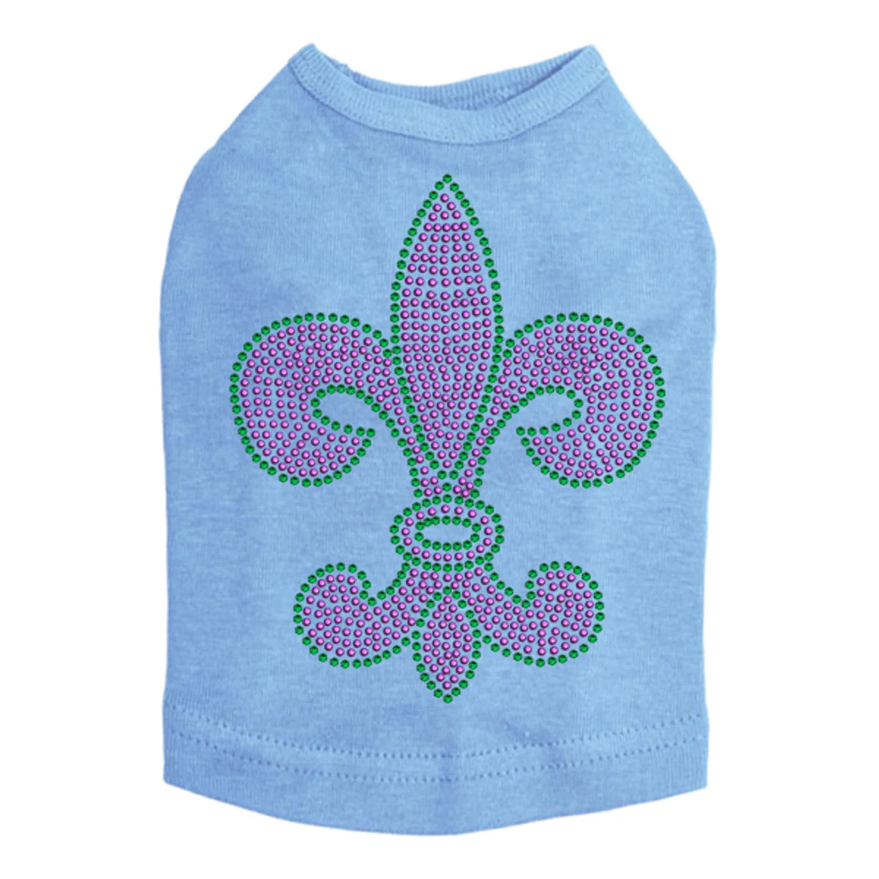 Fleur de Lis Purple & Green - Dog Tank - Image 5