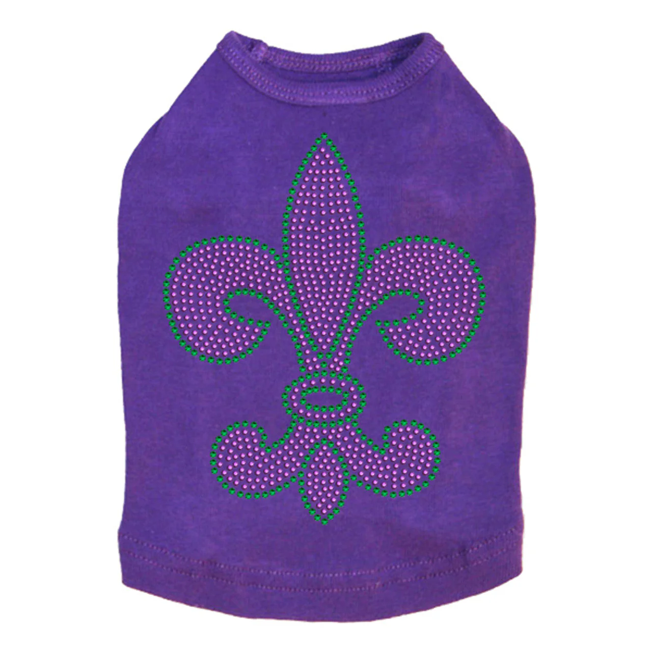 Fleur de Lis Purple & Green - Dog Tank - Image 9