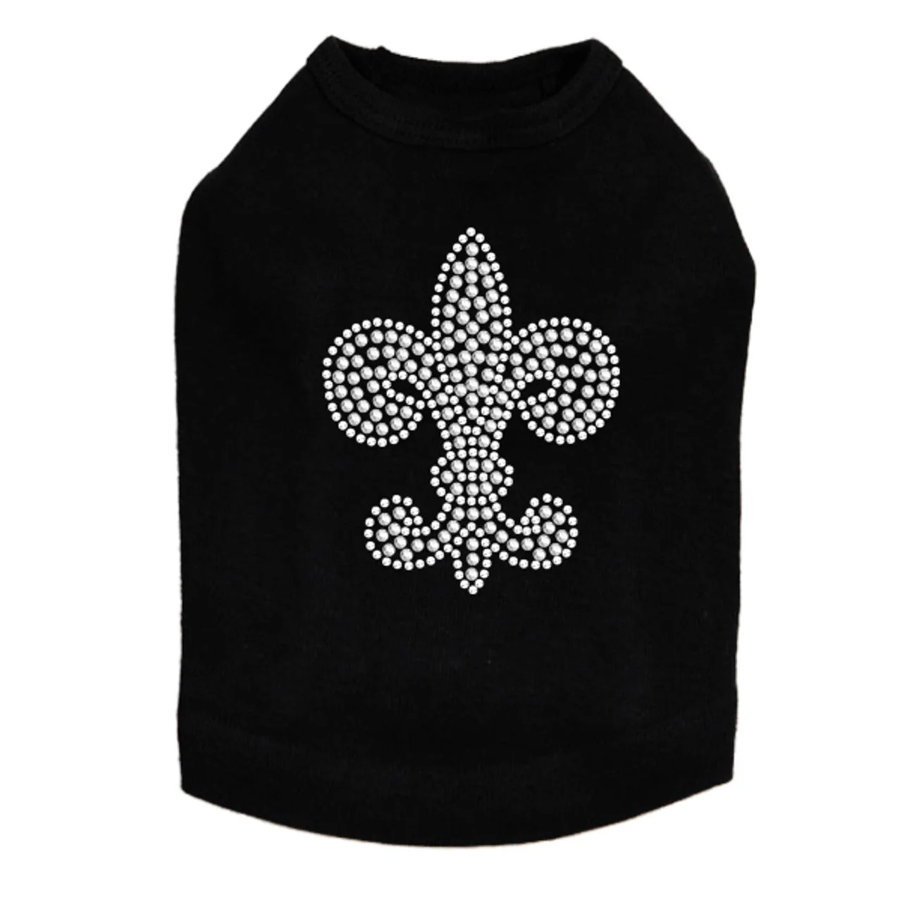 Fleur de Lis (Rhinestone & Rhinestuds) - Dog Tank - Image 2