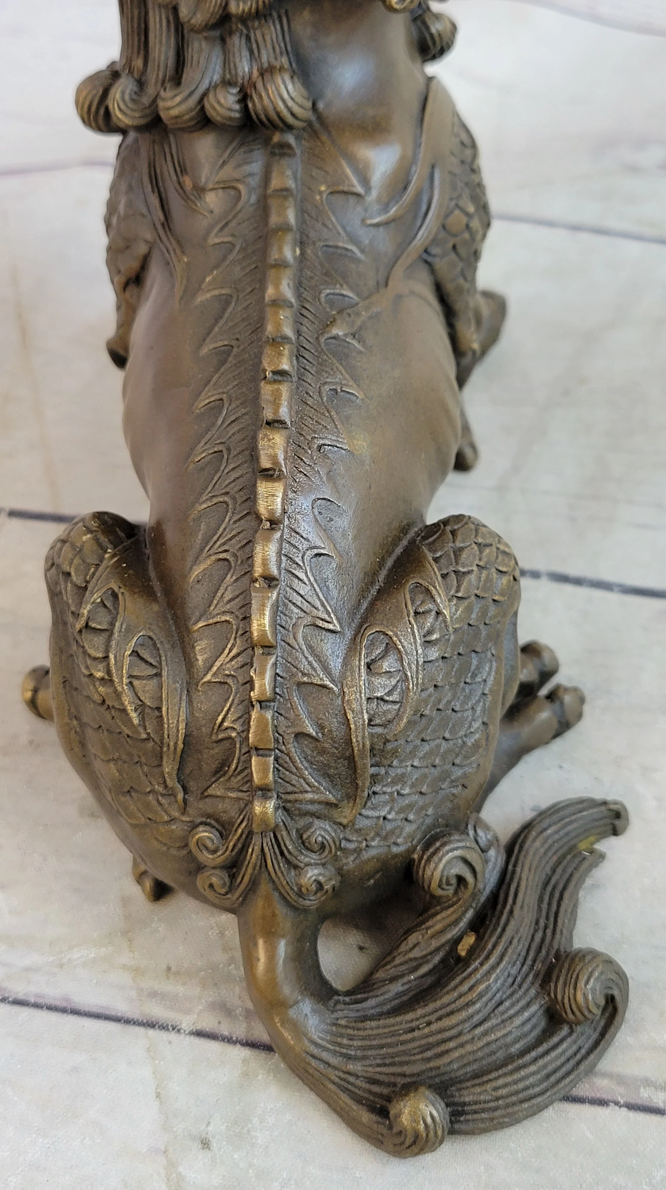 Folk Chinese Bronze Evil Talisman Guardian Door Lion Fu Foo Dog Statue Sale Gift - Image 9