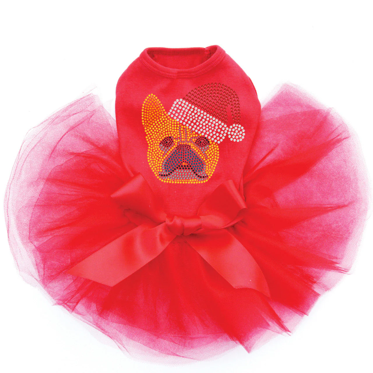 French Bull Dog with Santa Hat - Custom Tutu - Image 3