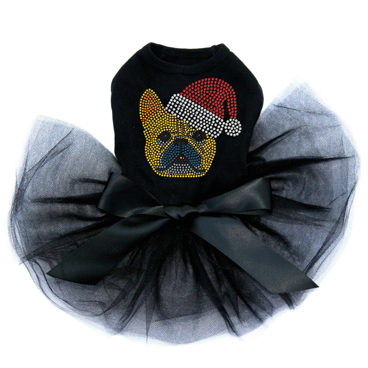 French Bull Dog with Santa Hat - Custom Tutu - Image 4