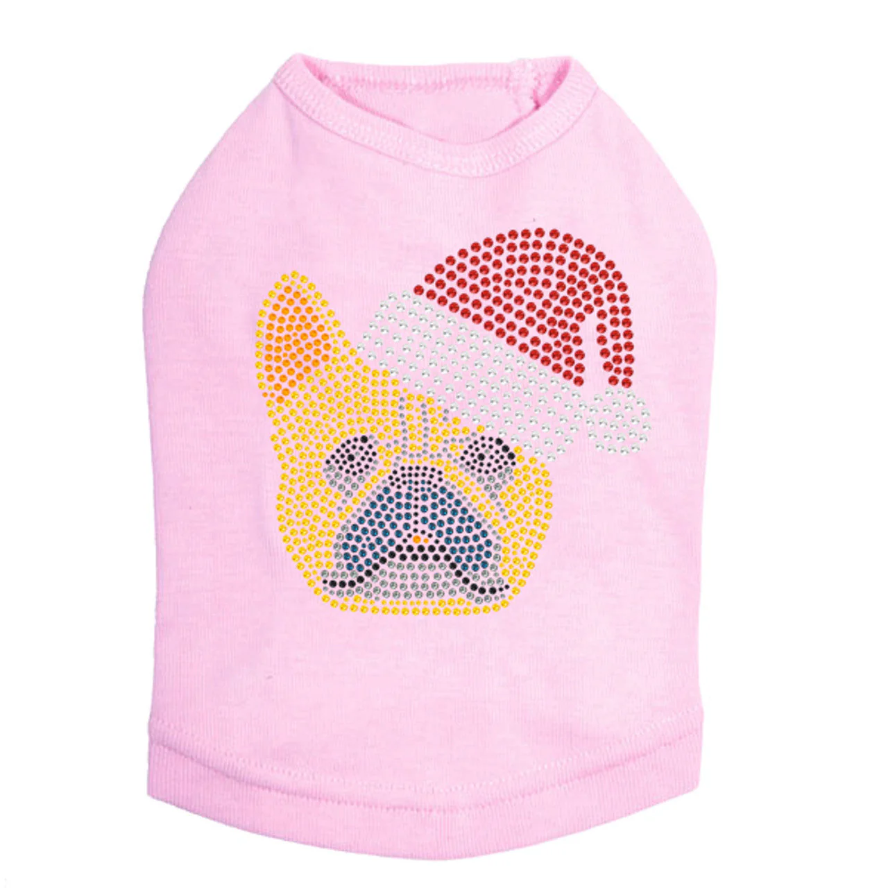 French Bull Dog with Santa Hat - Dog Tank - Image 3