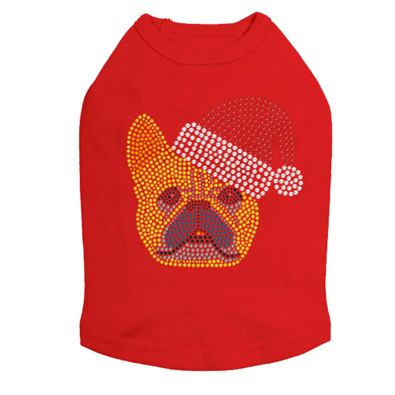 French Bull Dog with Santa Hat - Dog Tank - Image 5