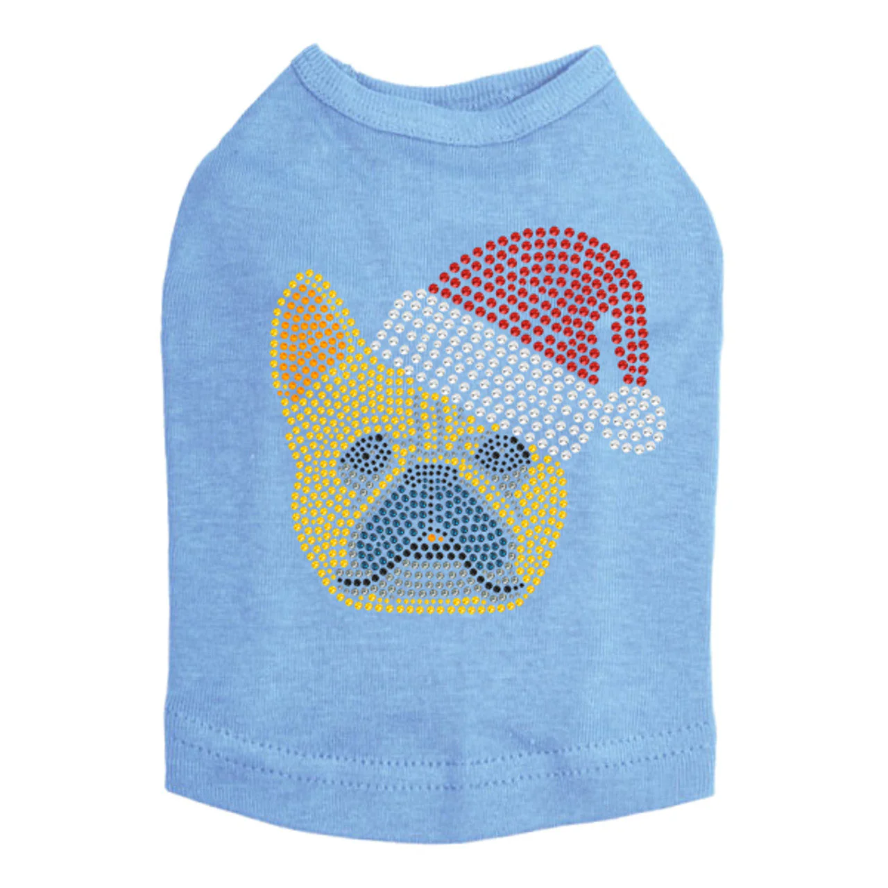 French Bull Dog with Santa Hat - Dog Tank - Image 6