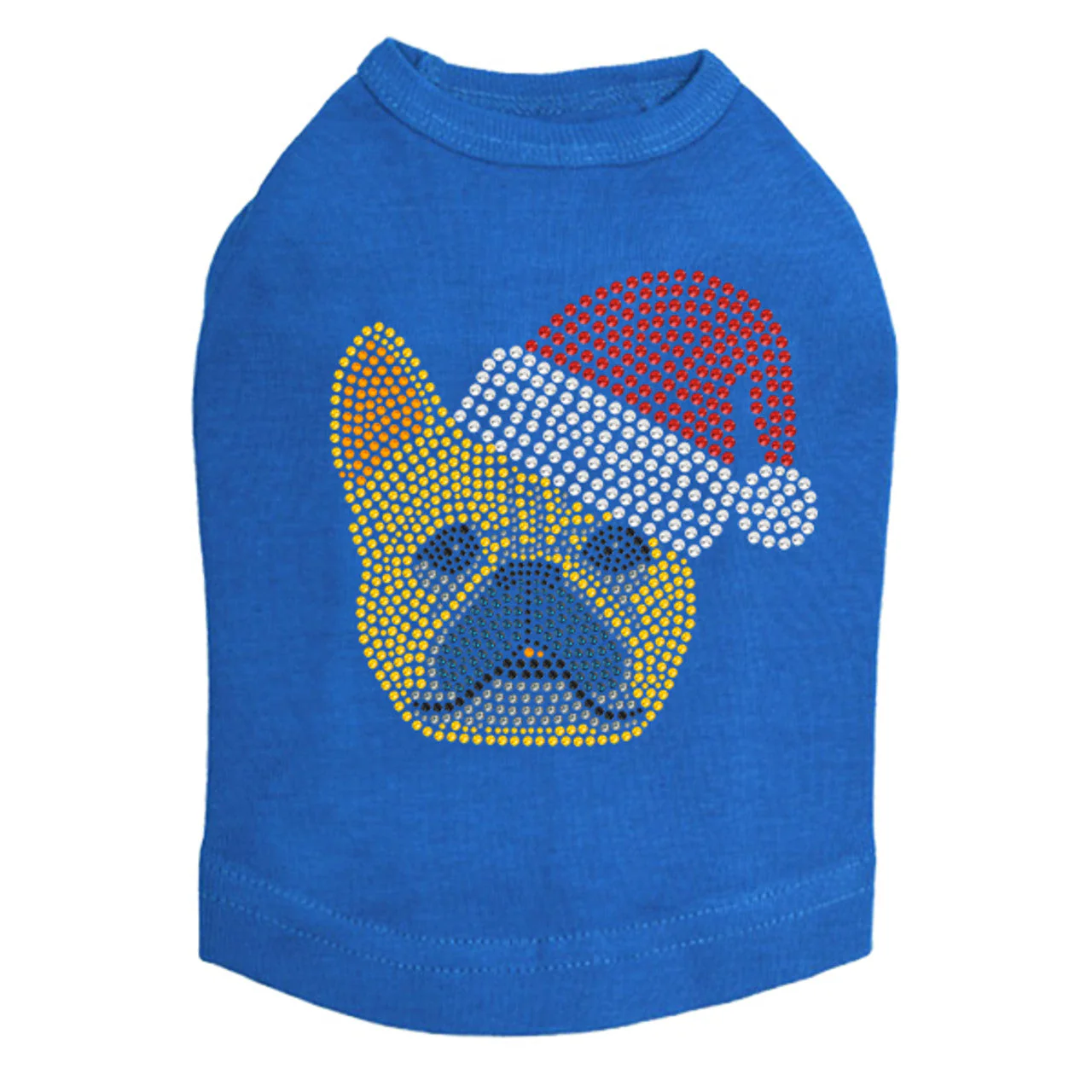 French Bull Dog with Santa Hat - Dog Tank - Image 8