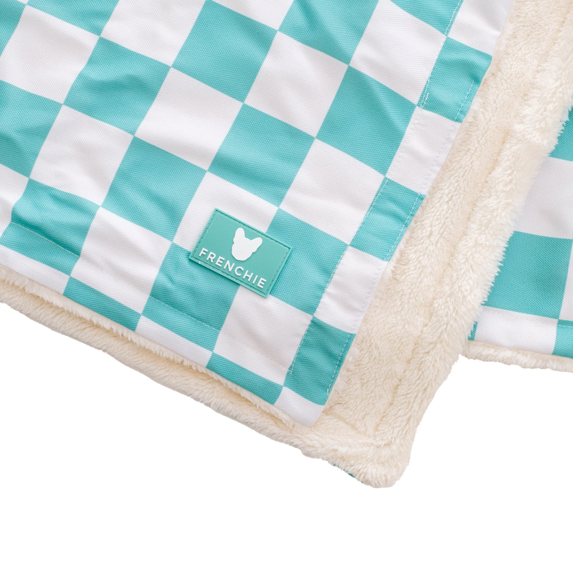 Frenchie Blanket - Aqua Checkered - Image 4