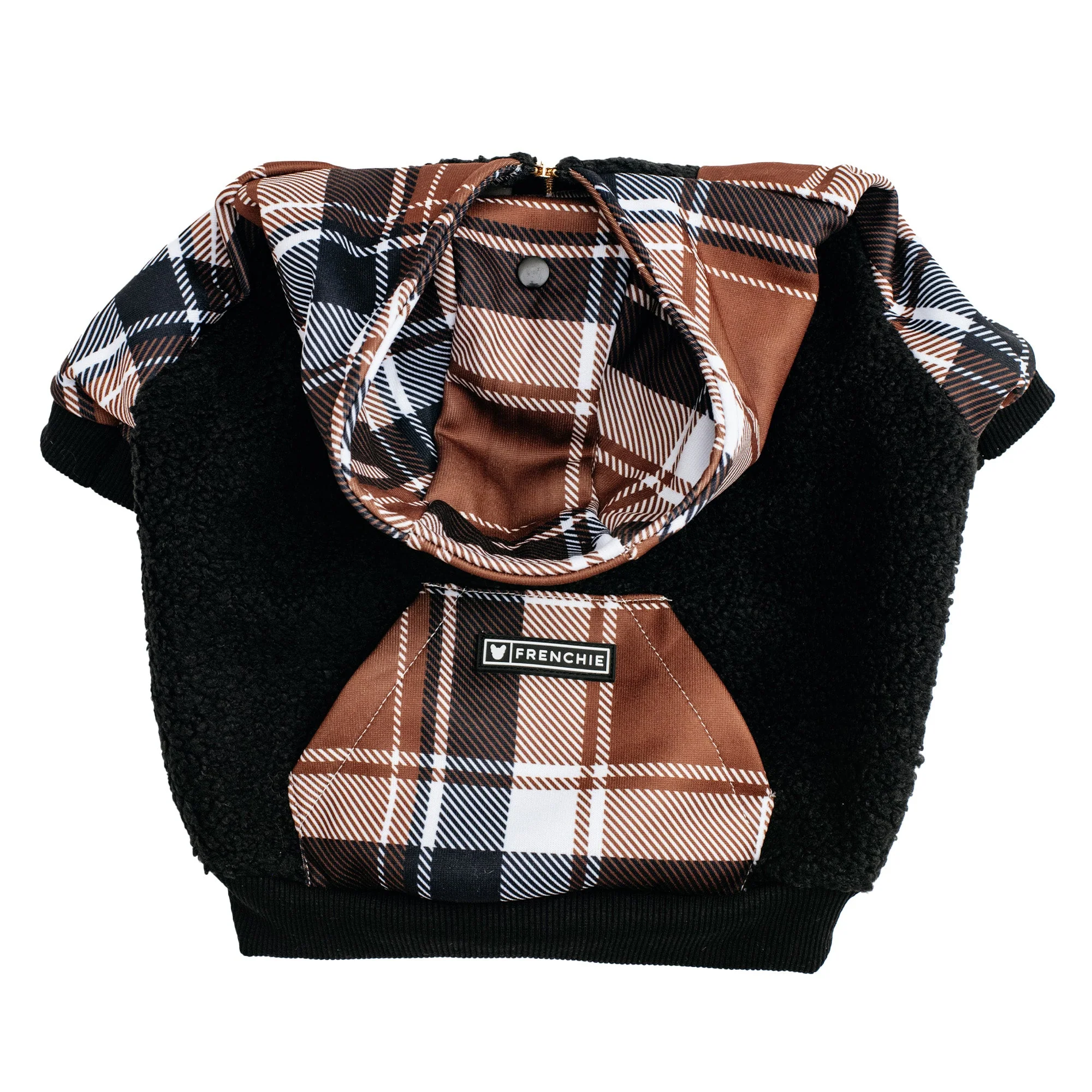 Frenchie Dog Hoodie - Cocoa Plaid - Image 9