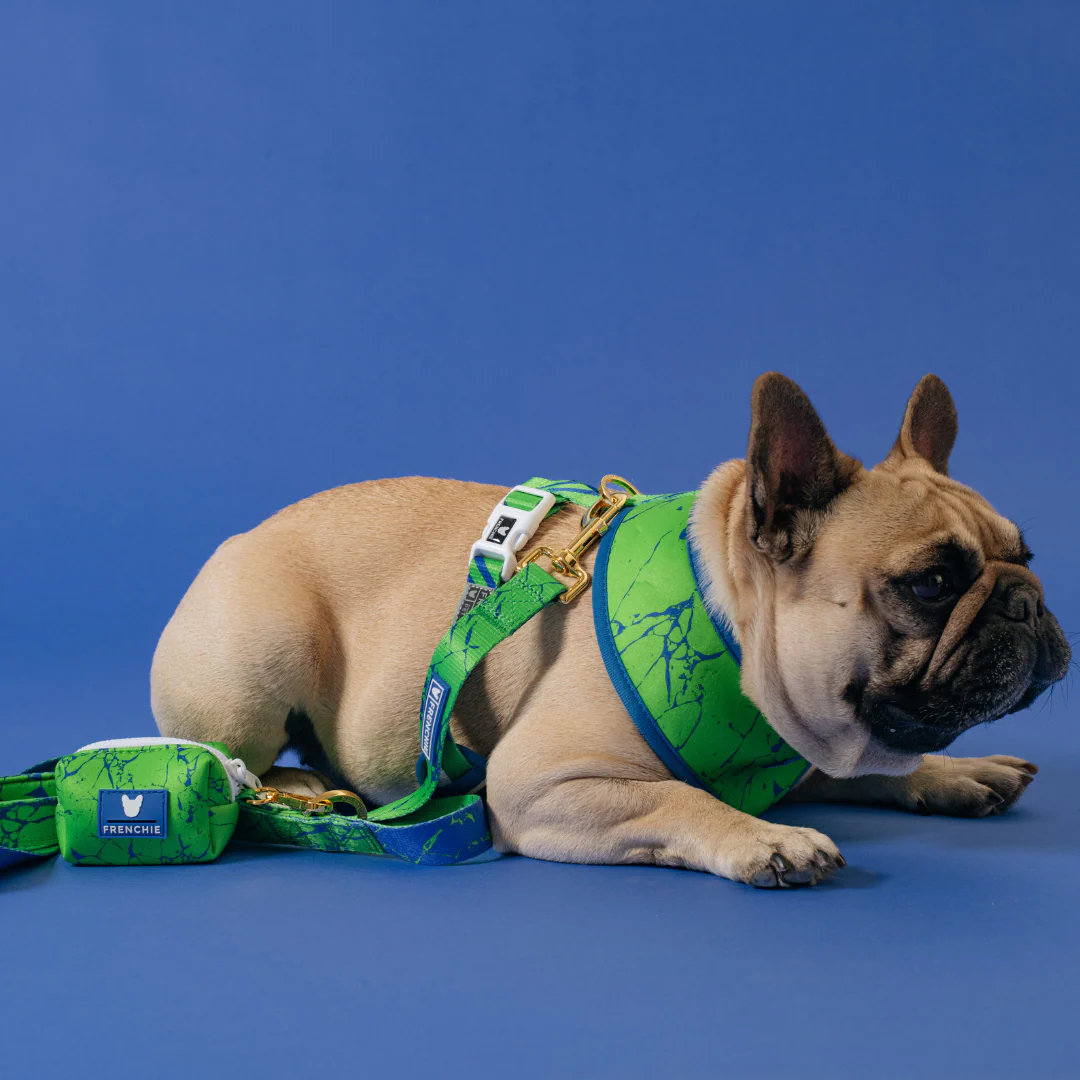 Frenchie Poo Bag Holder - Green Marble - Image 3