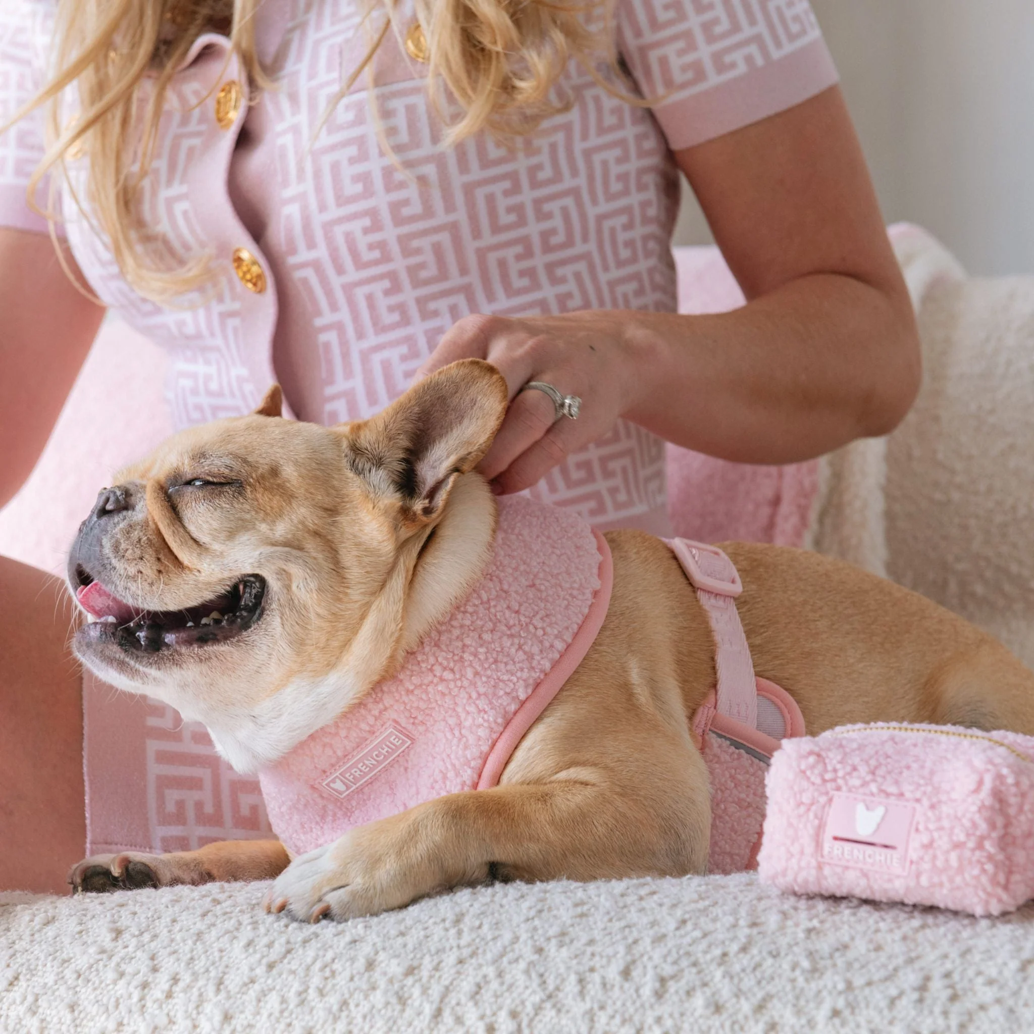 Frenchie Poo Bag Holder - Teddy Pink - Image 6