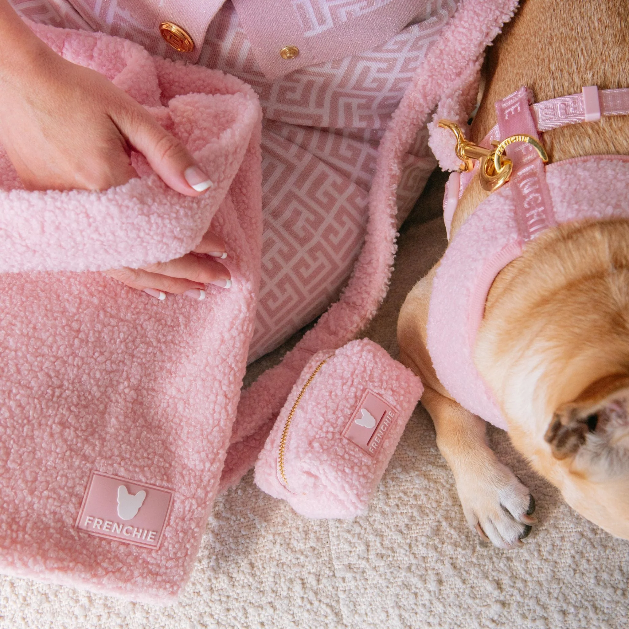 Frenchie Poo Bag Holder - Teddy Pink - Image 7